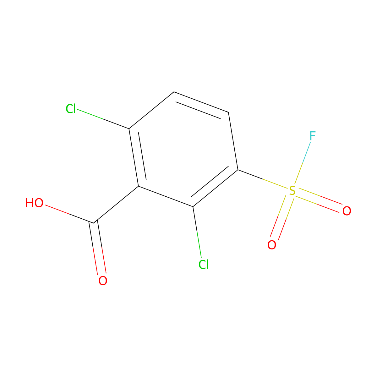 2,6-Dichloro-3-(fluorosulfonyl)benzoic acid molecular structure, CAS 2137682-91-6