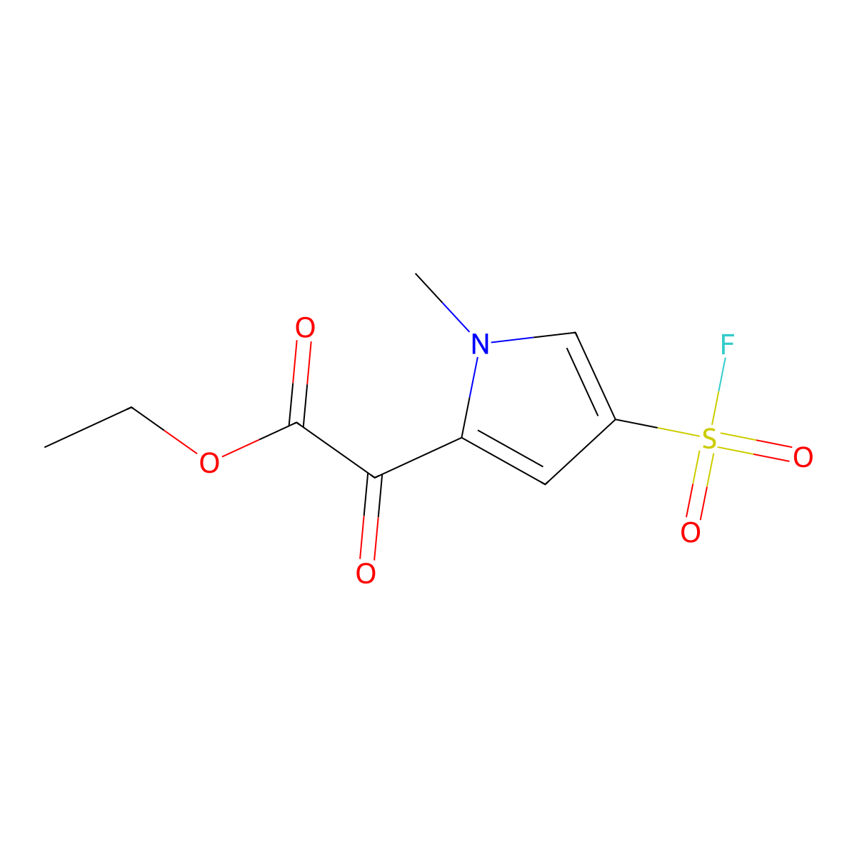 ethyl 2-[4-(fluorosulfonyl)-1-methyl-1H-pyrrol-2-yl]-2-oxoacetate molecular structure, CAS 2137683-16-8