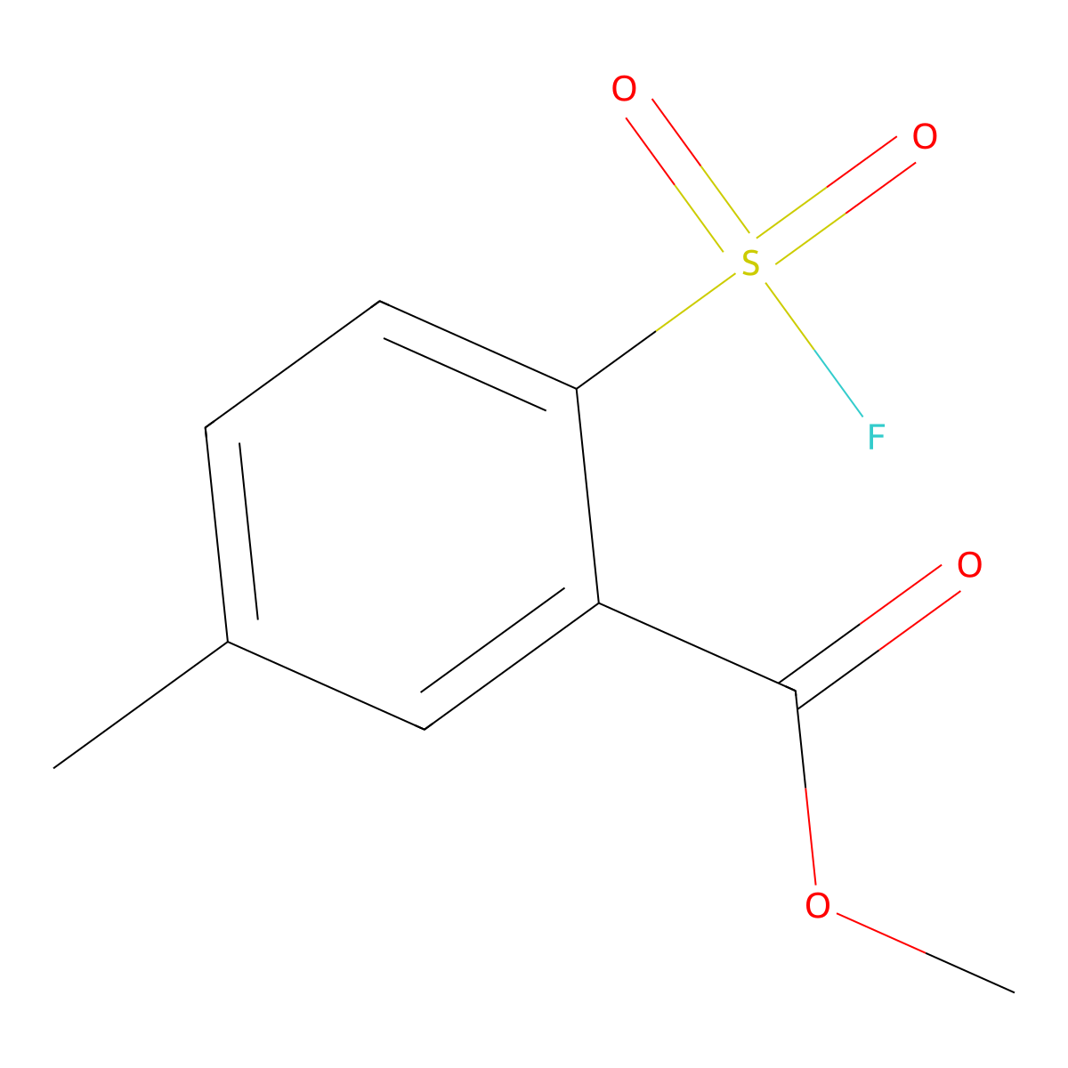 Methyl 2-(fluorosulfonyl)-5-methylbenzoate molecular structure, CAS 2137683-27-1