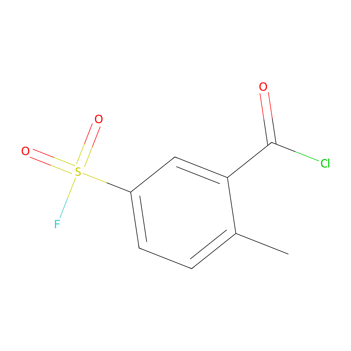 5-(Fluorosulfonyl)-2-methylbenzoyl chloride molecular structure, CAS 2137683-28-2