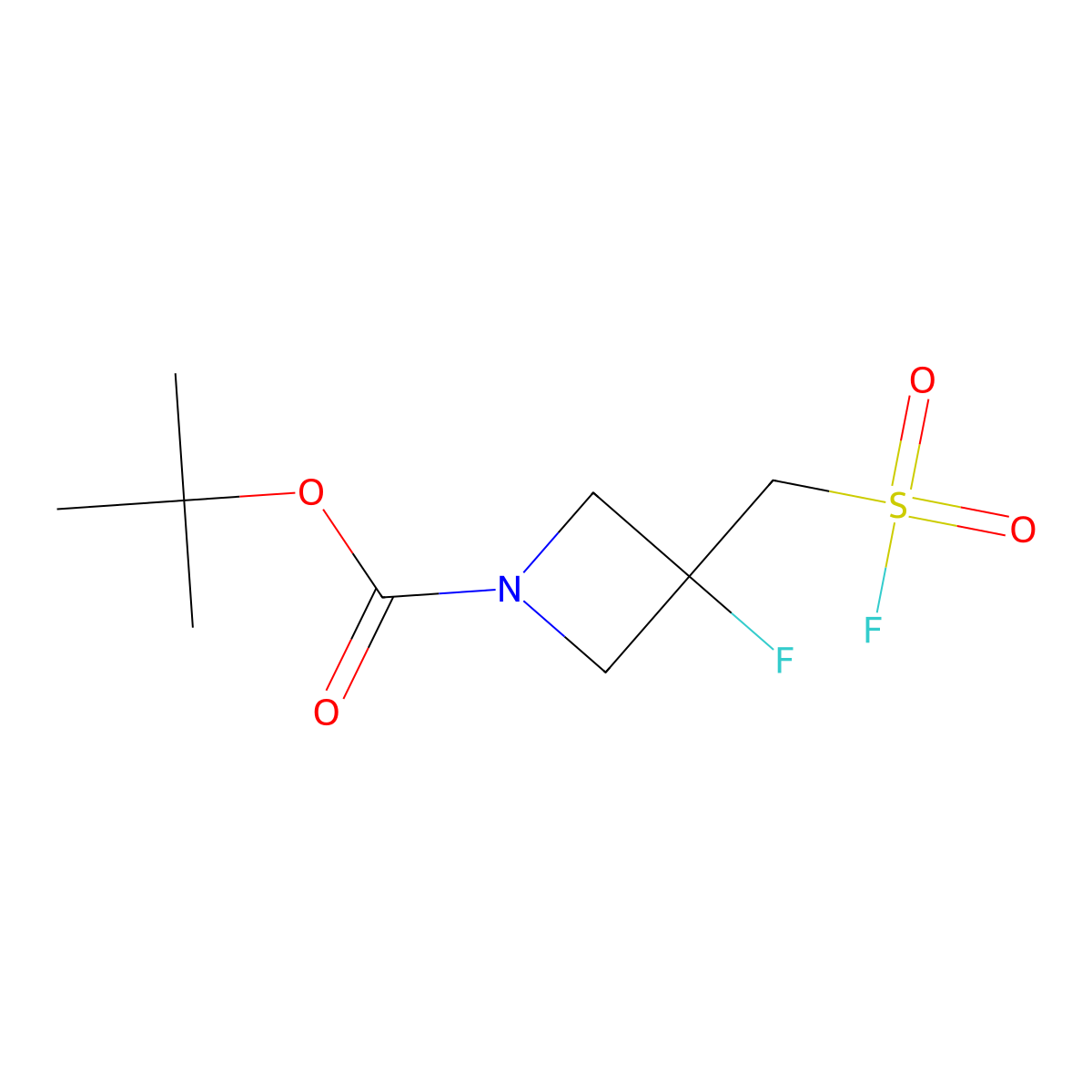 Tert-butyl 3-fluoro-3-[(fluorosulfonyl)methyl]azetidine-1-carboxylate molecular structure, CAS 2137683-35-1