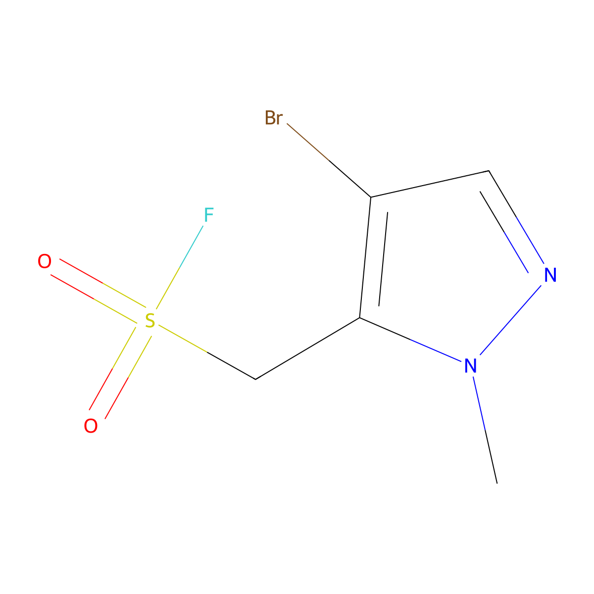 (4-bromo-1-methyl-1H-pyrazol-5-yl)methanesulfonyl fluoride molecular structure, CAS 2137683-38-4