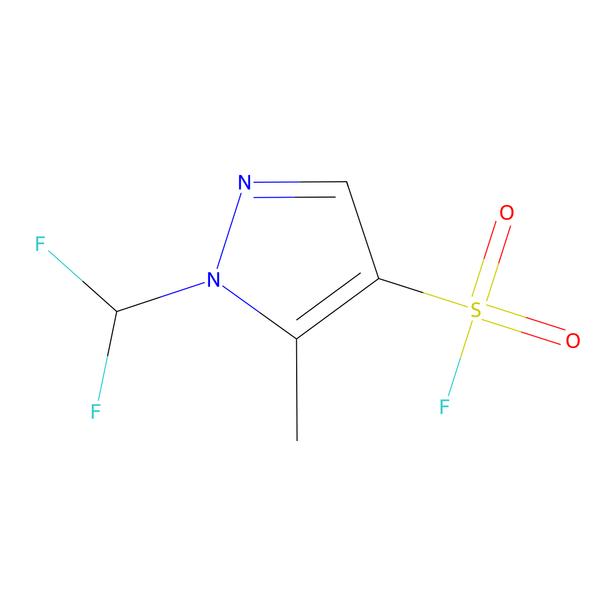 1-(difluoromethyl)-5-methyl-1H-pyrazole-4-sulfonyl fluoride molecular structure, CAS 2137683-96-4
