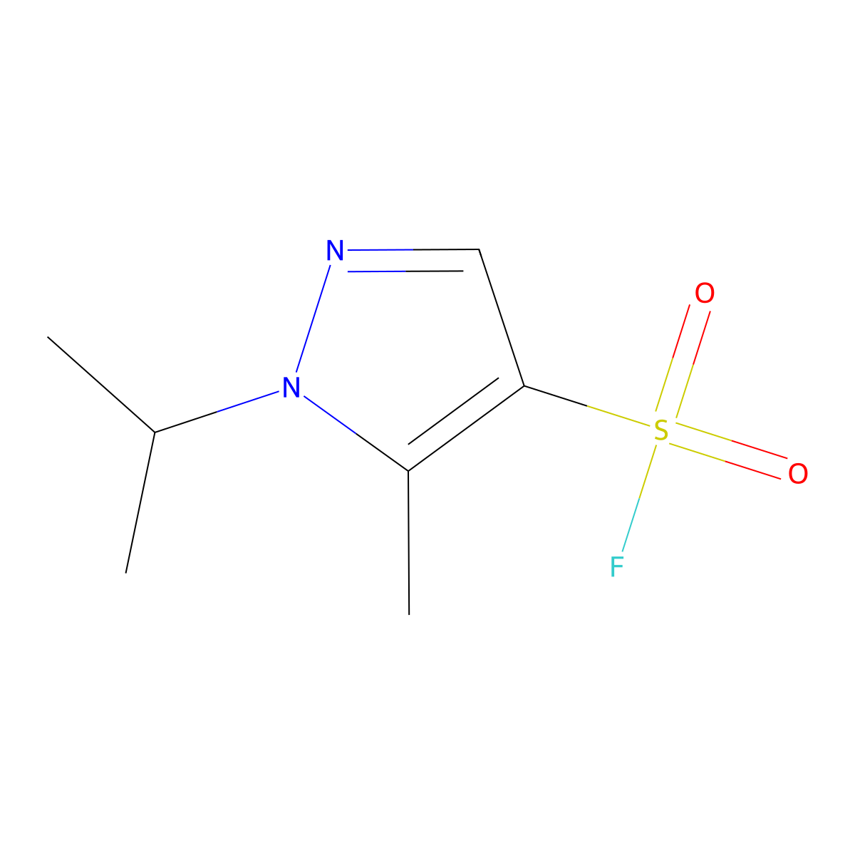 5-methyl-1-(propan-2-yl)-1H-pyrazole-4-sulfonyl fluoride molecular structure, CAS 2137684-03-6