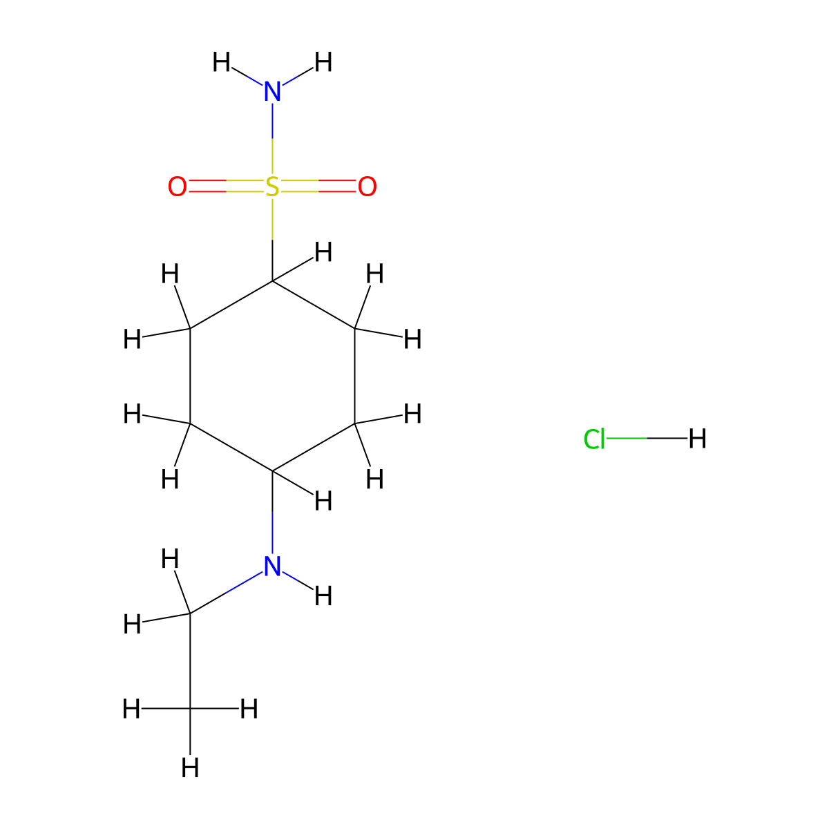 4-(Ethylamino)cyclohexane-1-sulfonamide hydrochloride molecular structure, CAS 2137684-05-8