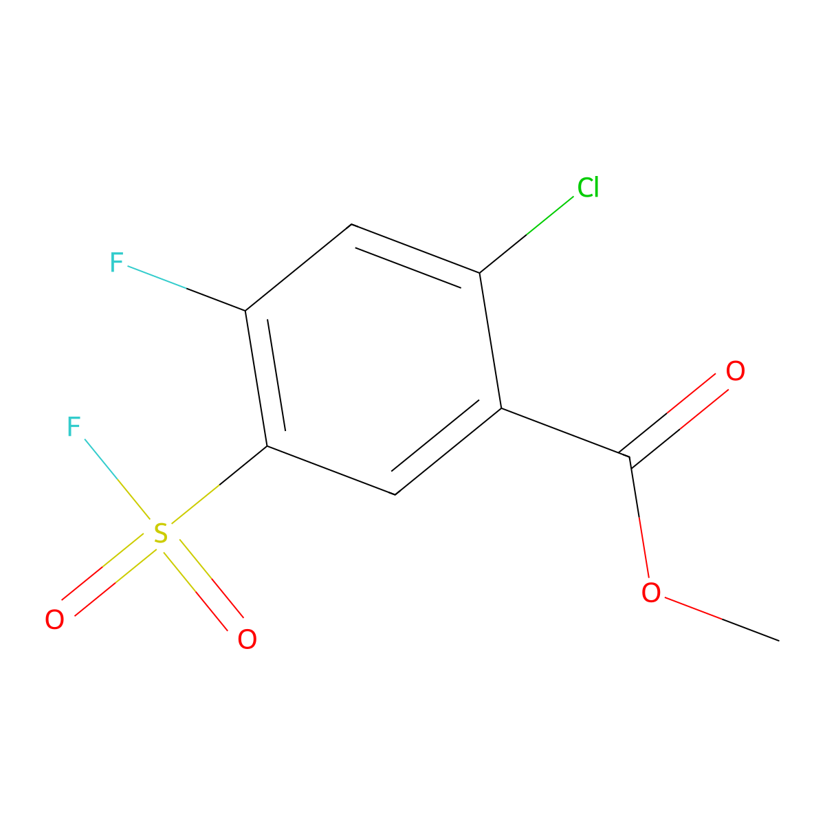 Methyl 2-chloro-4-fluoro-5-(fluorosulfonyl)benzoate molecular structure, CAS 2137684-09-2