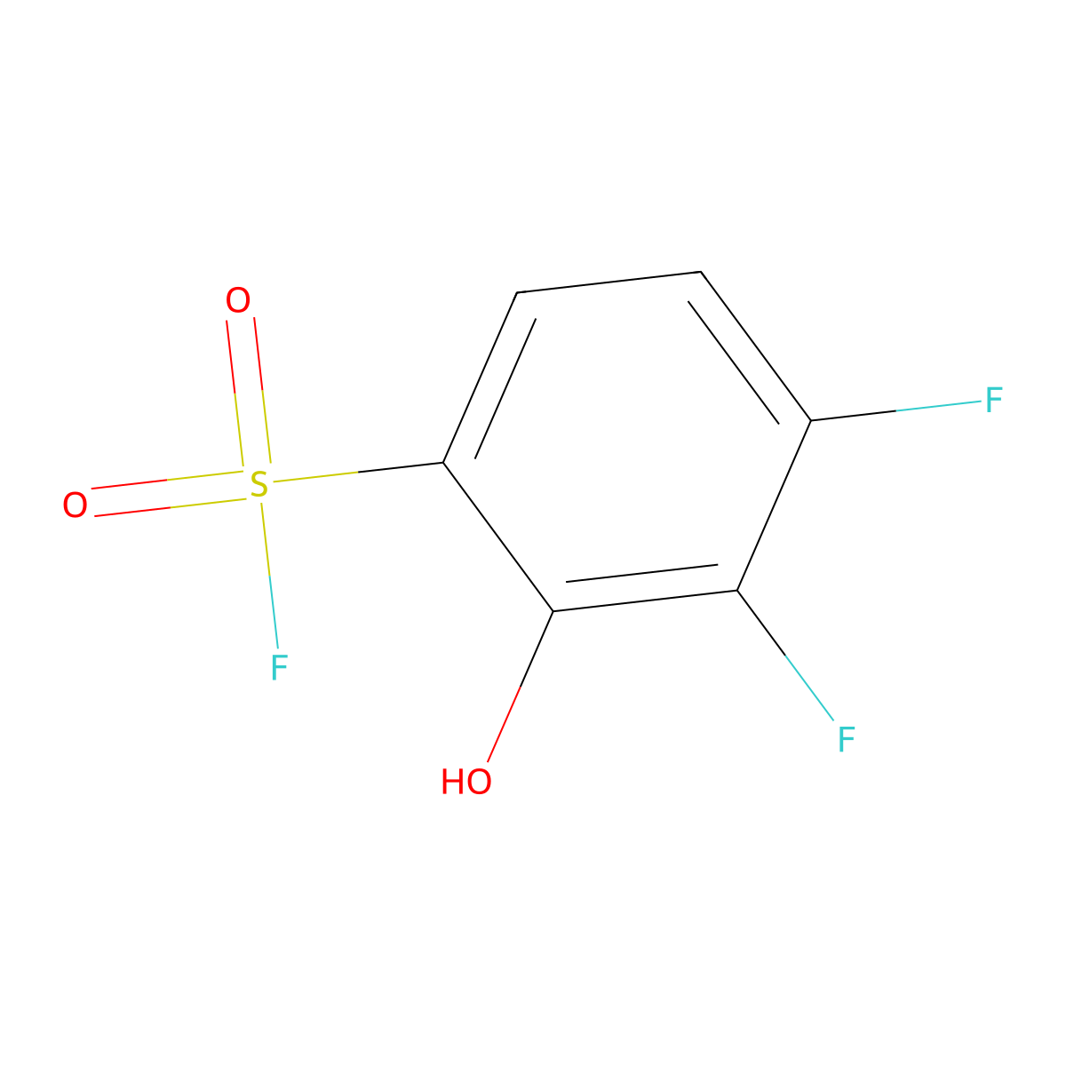 3,4-Difluoro-2-hydroxybenzene-1-sulfonyl fluoride molecular structure, CAS 2137684-24-1