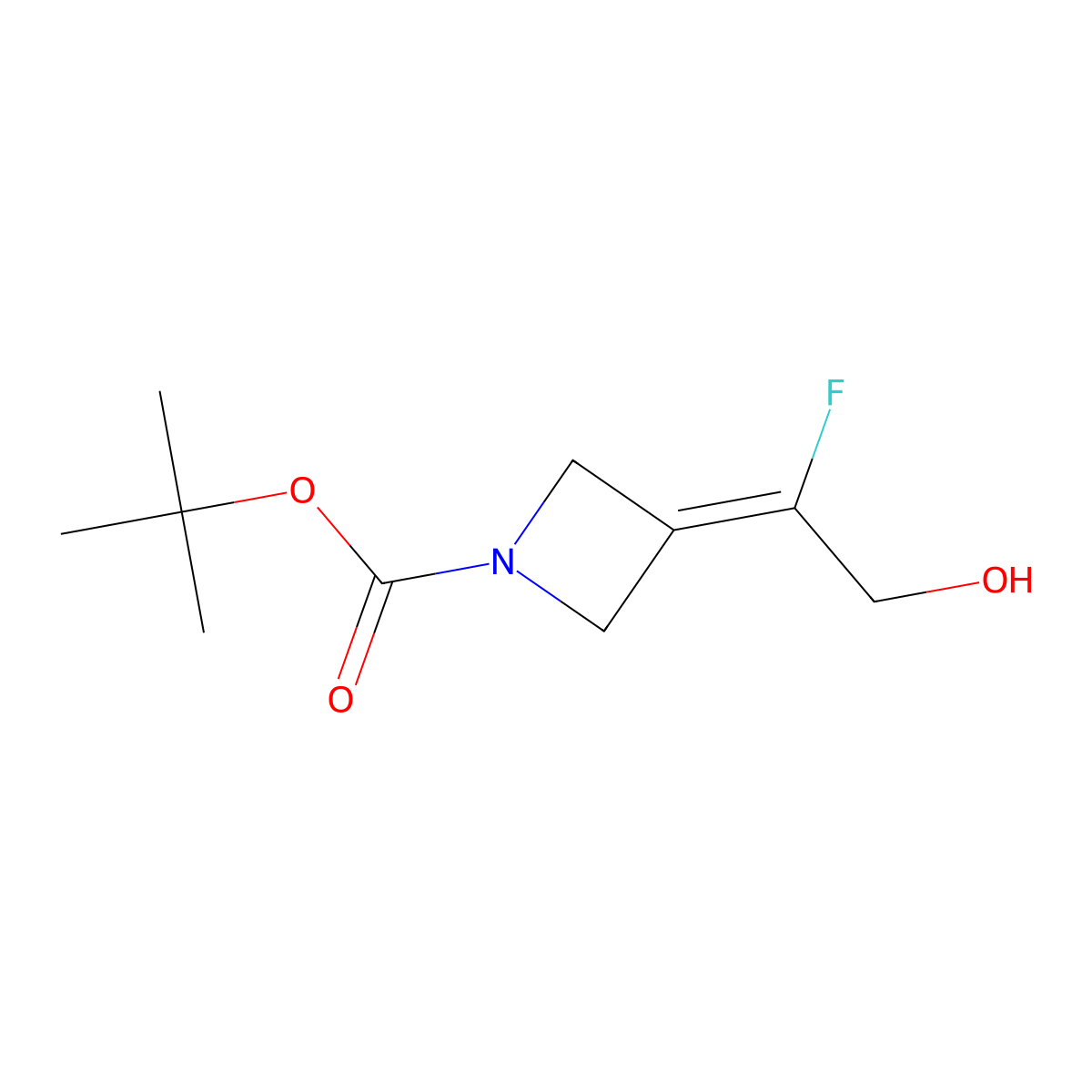 Tert-butyl 3-(1-fluoro-2-hydroxyethylidene)azetidine-1-carboxylate molecular structure, CAS 2137684-26-3