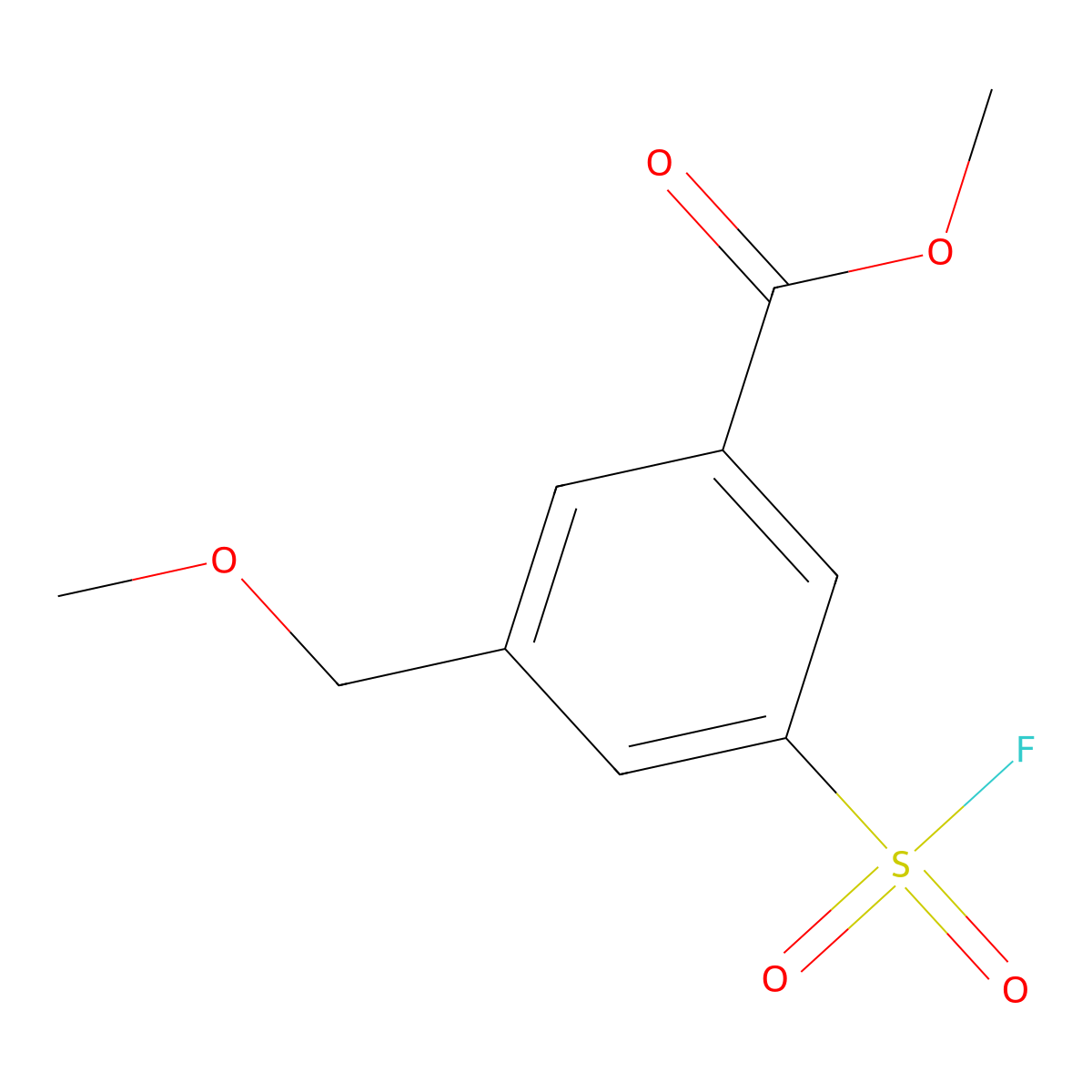 Methyl 3-(fluorosulfonyl)-5-(methoxymethyl)benzoate molecular structure, CAS 2137684-28-5
