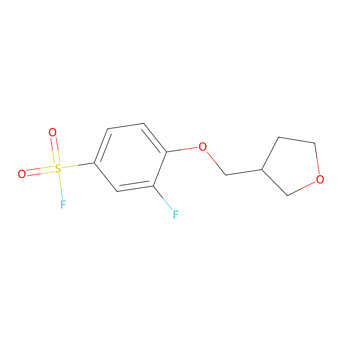 3-Fluoro-4-[(oxolan-3-yl)methoxy]benzene-1-sulfonyl fluoride molecular structure, CAS 2137684-35-4