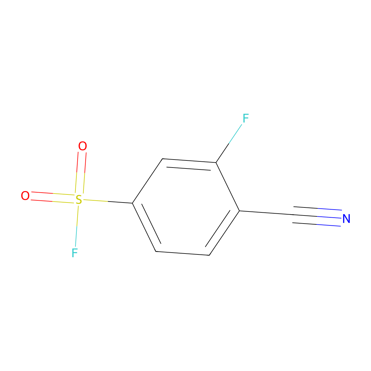 4-Cyano-3-fluorobenzene-1-sulfonyl fluoride molecular structure, CAS 2137684-44-5
