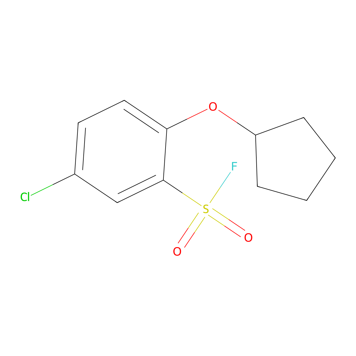 5-Chloro-2-(cyclopentyloxy)benzene-1-sulfonyl fluoride molecular structure, CAS 2137684-46-7