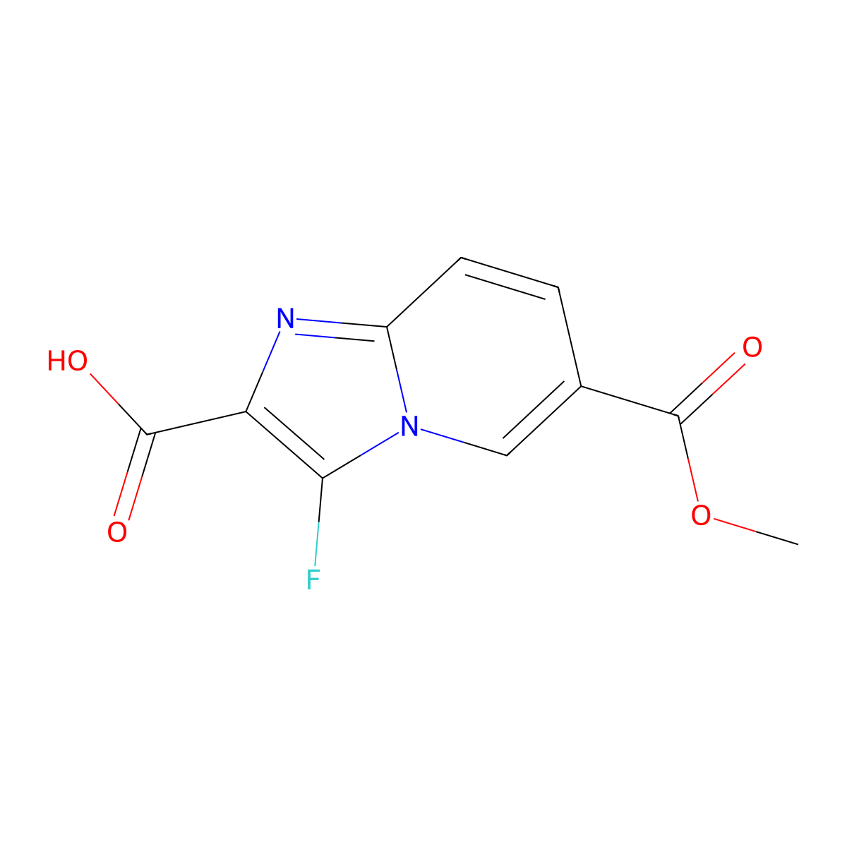 3-Fluoro-6-(methoxycarbonyl)imidazo[1,2-a]pyridine-2-carboxylic acid molecular structure, CAS 2137684-59-2