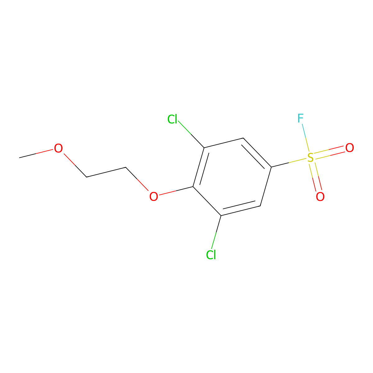 3,5-Dichloro-4-(2-methoxyethoxy)benzene-1-sulfonyl fluoride molecular structure, CAS 2137685-40-4