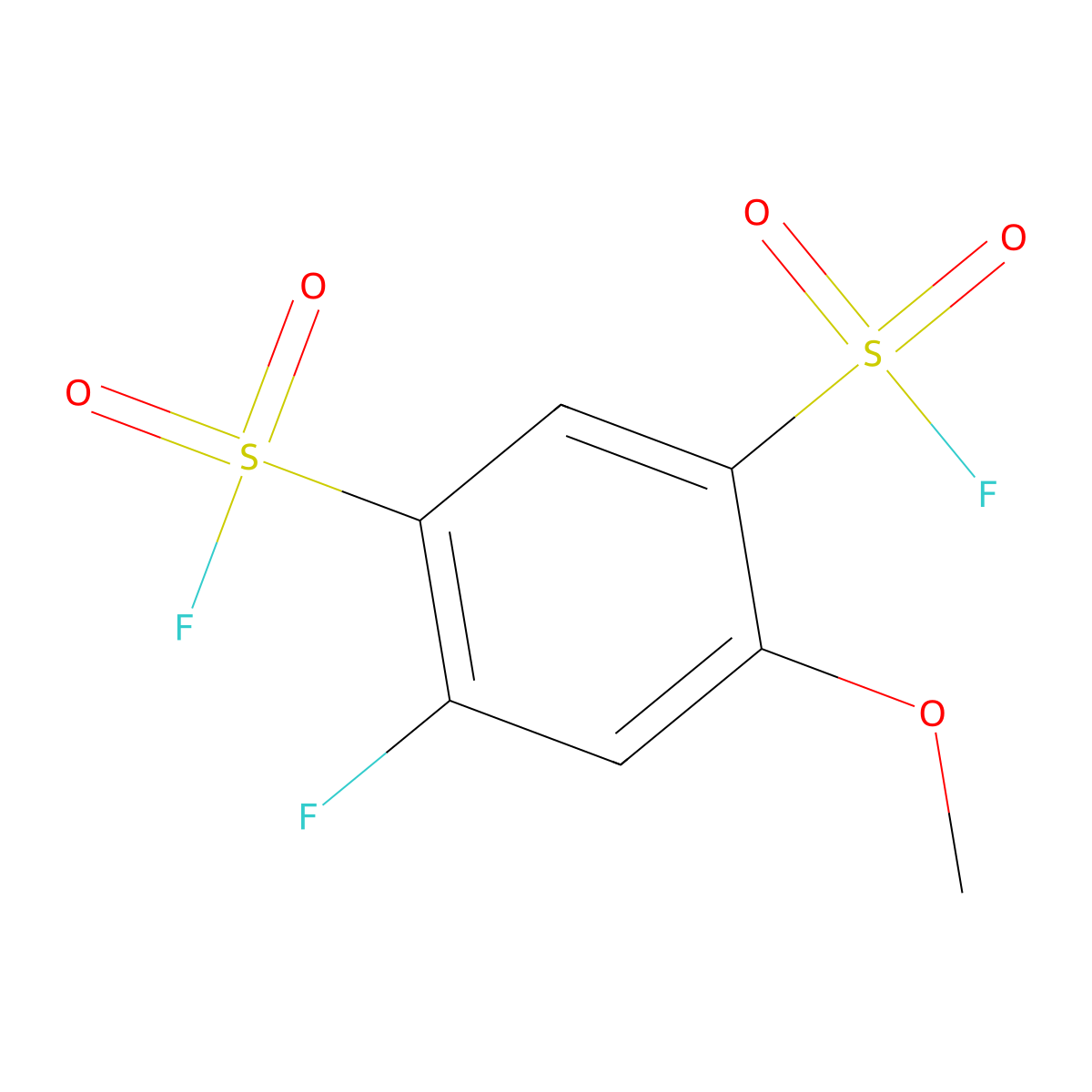 4-Fluoro-6-methoxybenzene-1,3-disulfonyl difluoride molecular structure, CAS 2137686-55-4