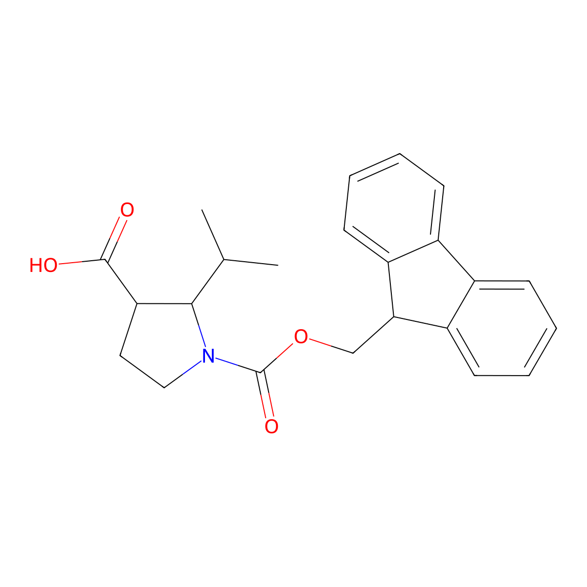 1-(9H-fluoren-9-ylmethoxycarbonyl)-2-propan-2-ylpyrrolidine-3-carboxylic acid molecular structure, CAS 2137686-87-2