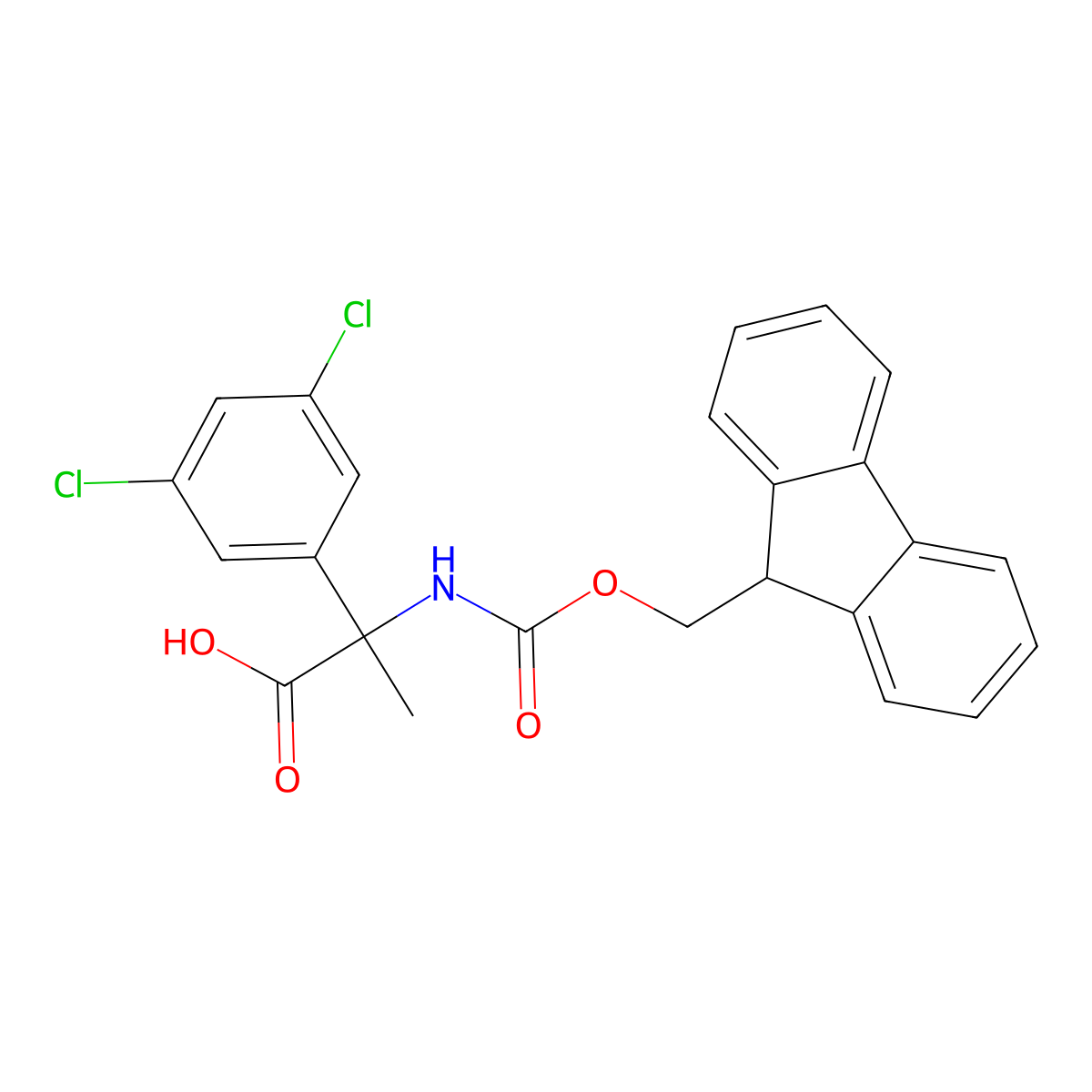 2-(3,5-dichlorophenyl)-2-({[(9H-fluoren-9-yl)methoxy]carbonyl}amino)propanoic acid molecular structure, CAS 2137687-06-8