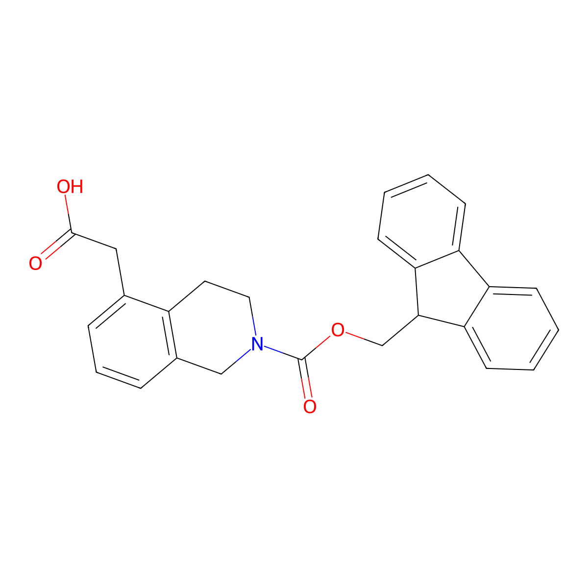 2-(2-{[(9H-fluoren-9-yl)methoxy]carbonyl}-1,2,3,4-tetrahydroisoquinolin-5-yl)acetic acid molecular structure, CAS 2137687-37-5