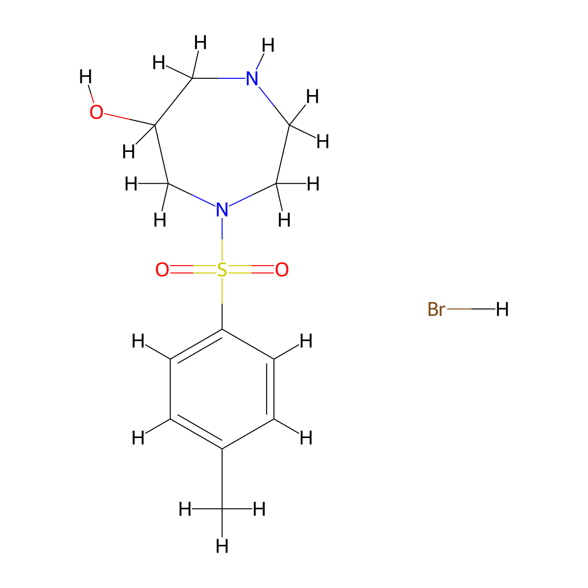 1-(4-Methylbenzenesulfonyl)-1,4-diazepan-6-ol hydrobromide molecular structure, CAS 2137687-58-0