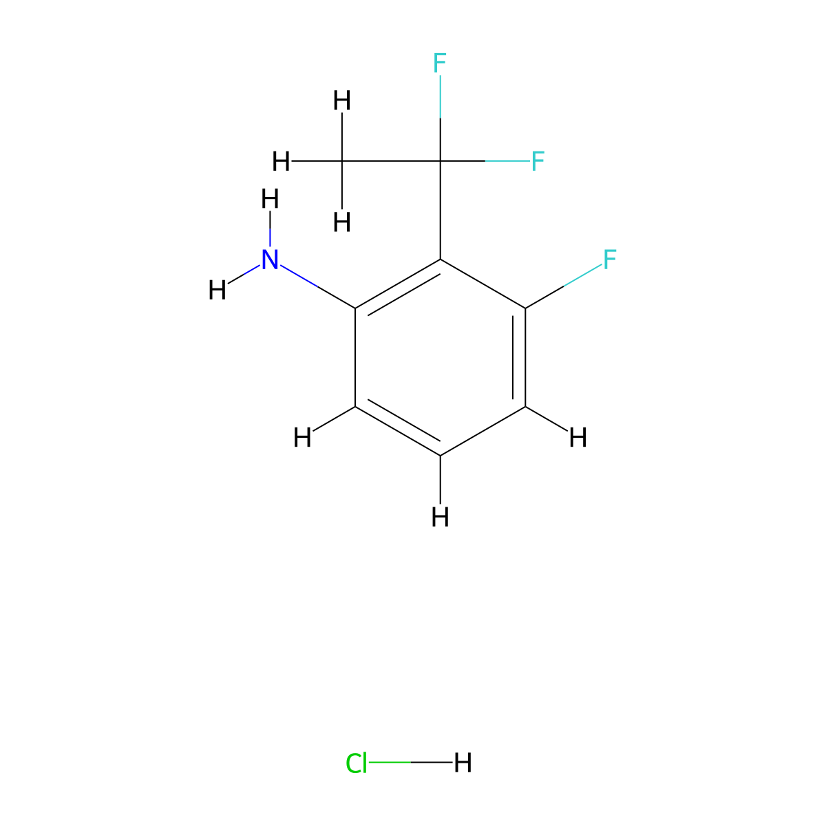 2-(1,1-Difluoroethyl)-3-fluoroaniline hydrochloride molecular structure, CAS 2137687-61-5