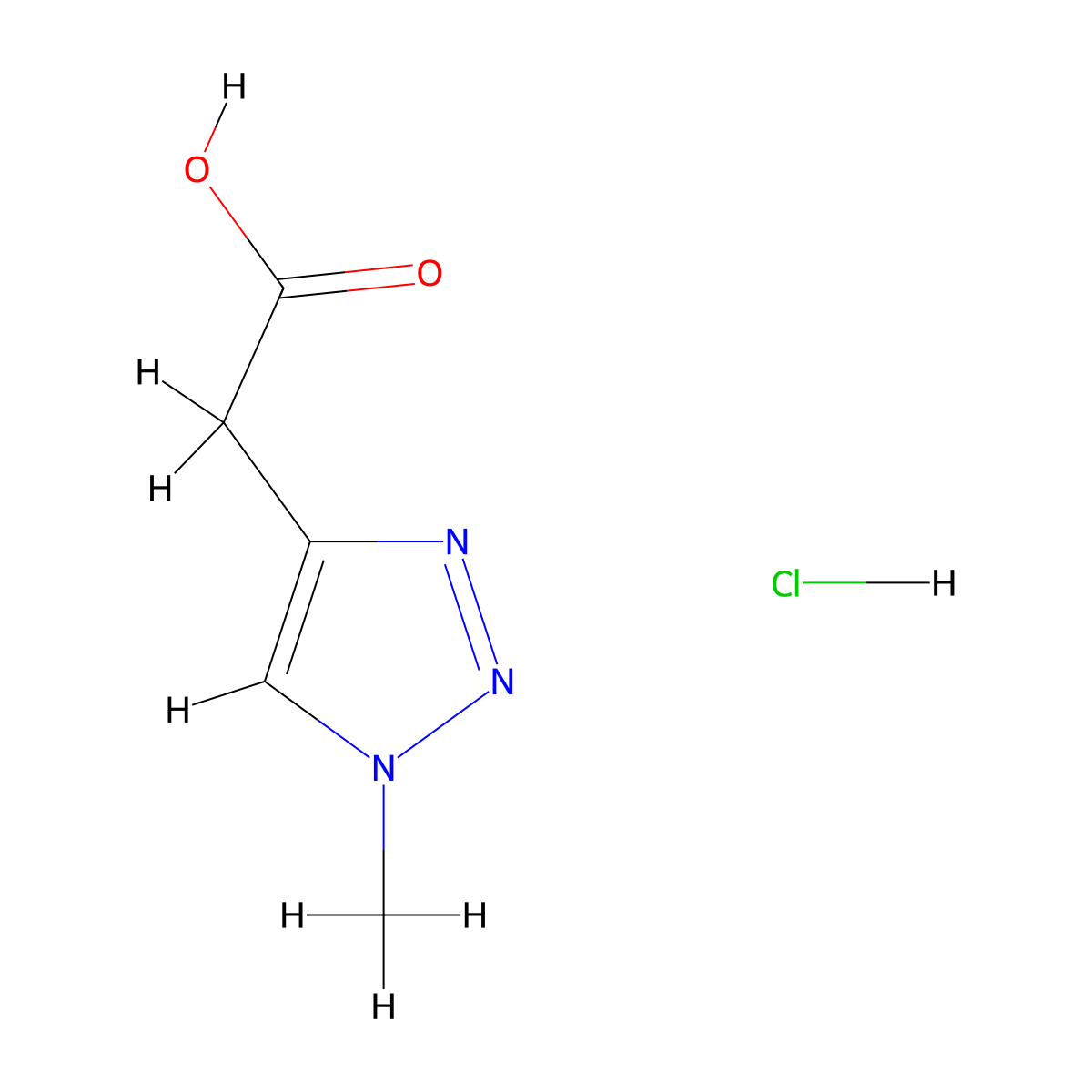 2-(1-methyl-1H-1,2,3-triazol-4-yl)acetic acid hydrochloride molecular structure, CAS 2137687-64-8