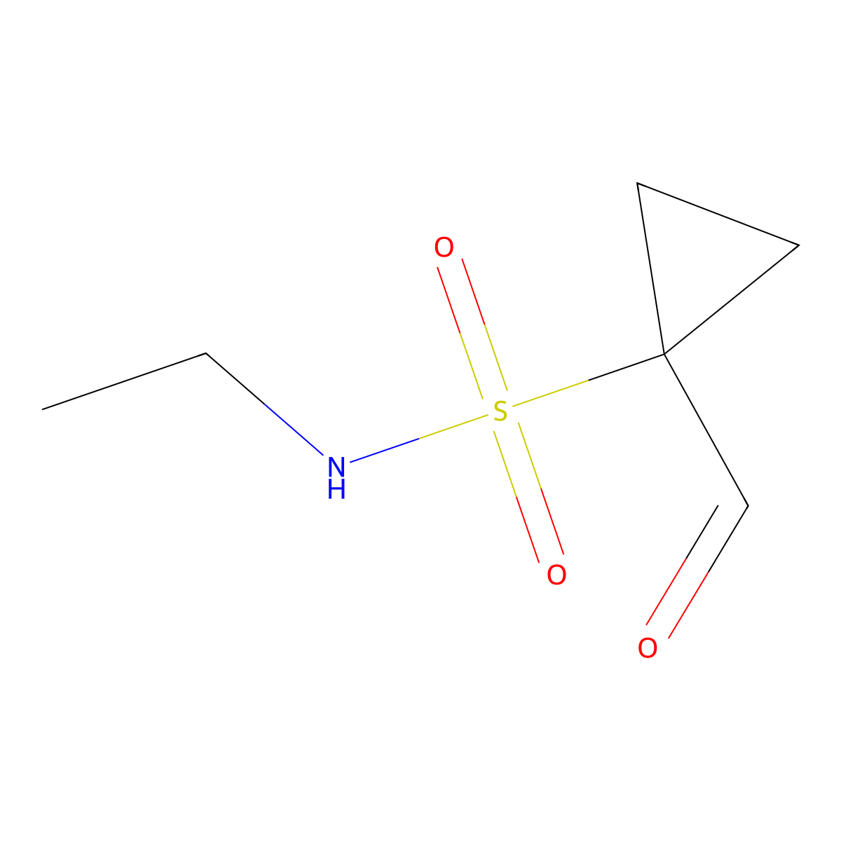 N-ethyl-1-formylcyclopropane-1-sulfonamide molecular structure, CAS 2137687-66-0