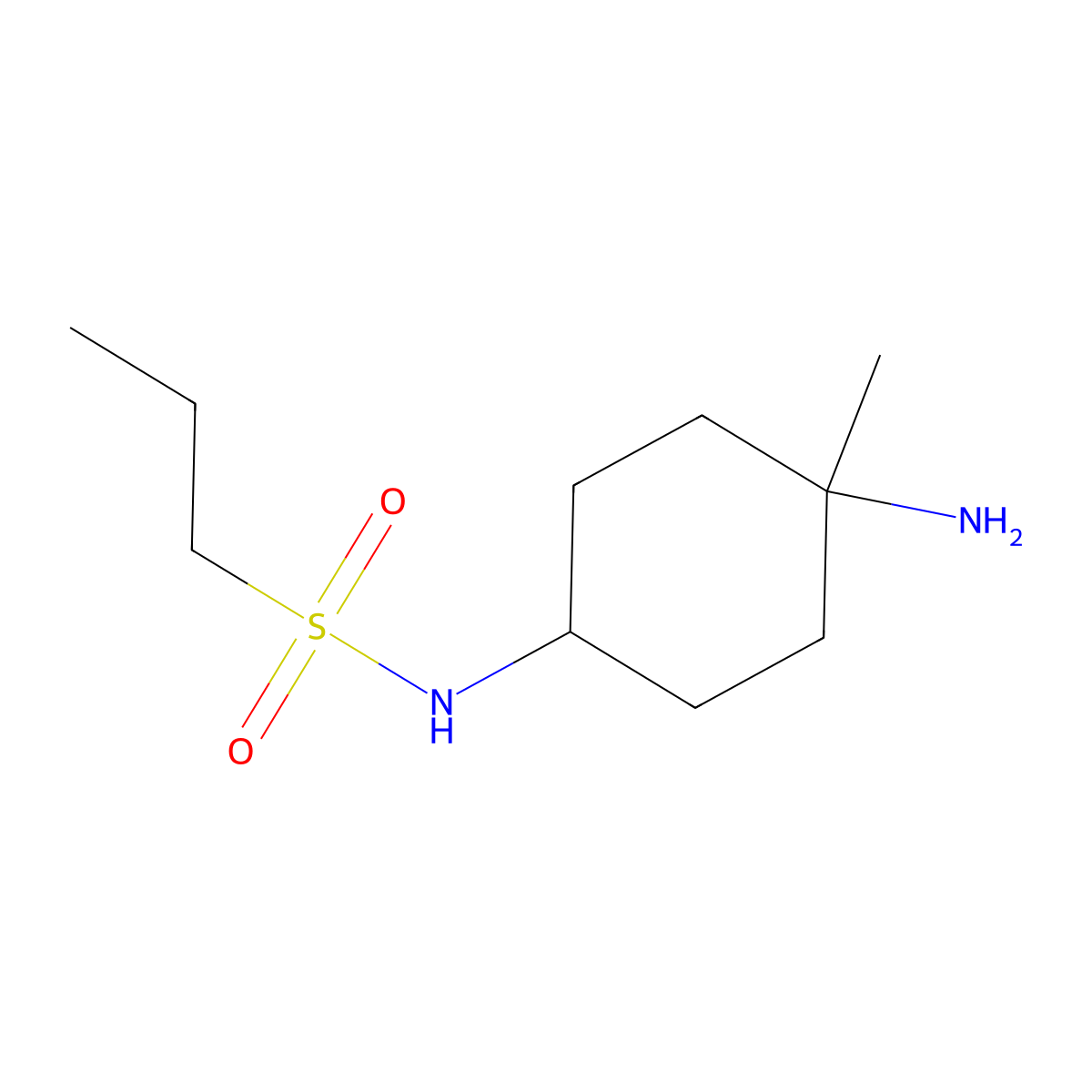 N-(4-amino-4-methylcyclohexyl)propane-1-sulfonamide molecular structure, CAS 2137687-91-1