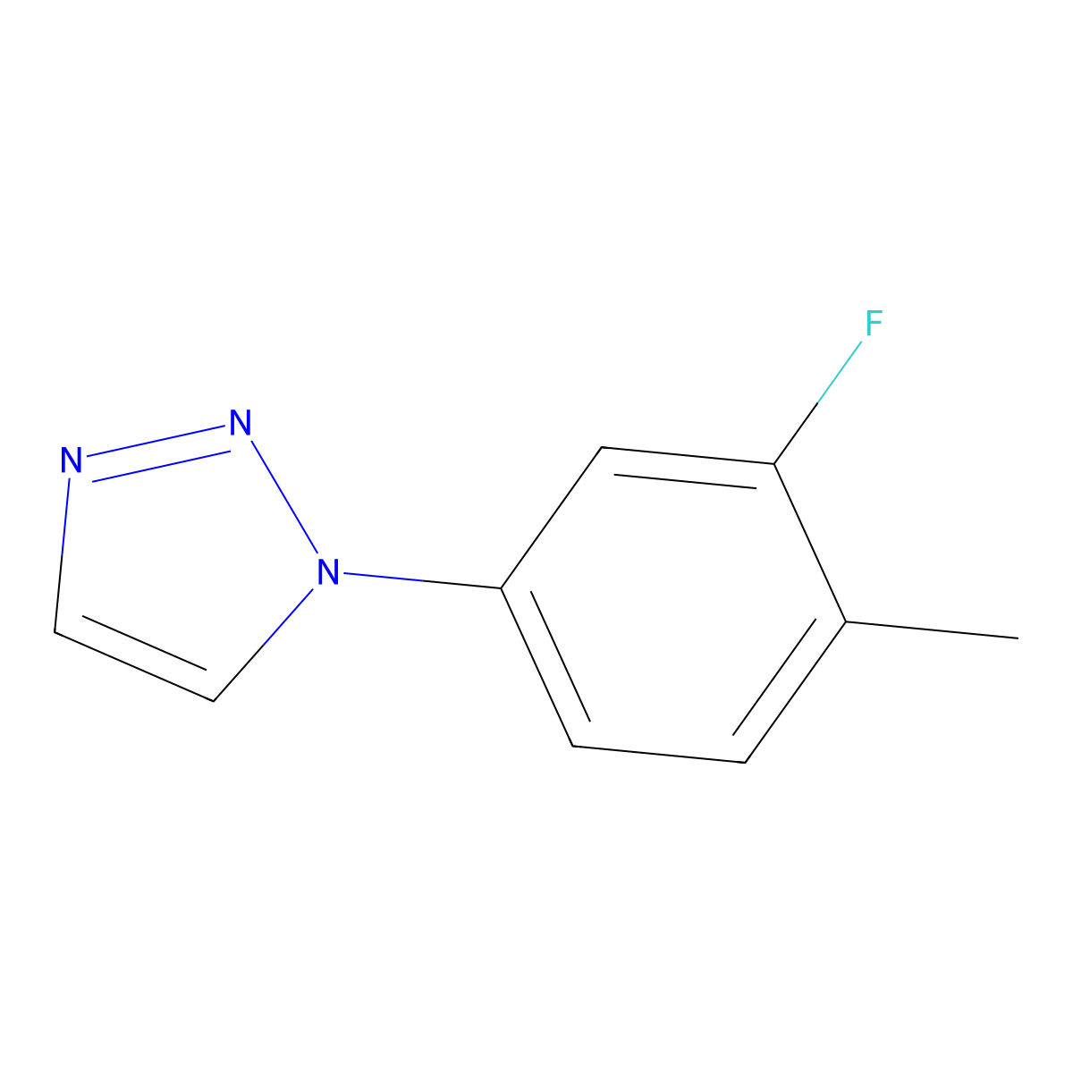 1-(3-fluoro-4-methylphenyl)-1H-1,2,3-triazole molecular structure, CAS 2137687-93-3