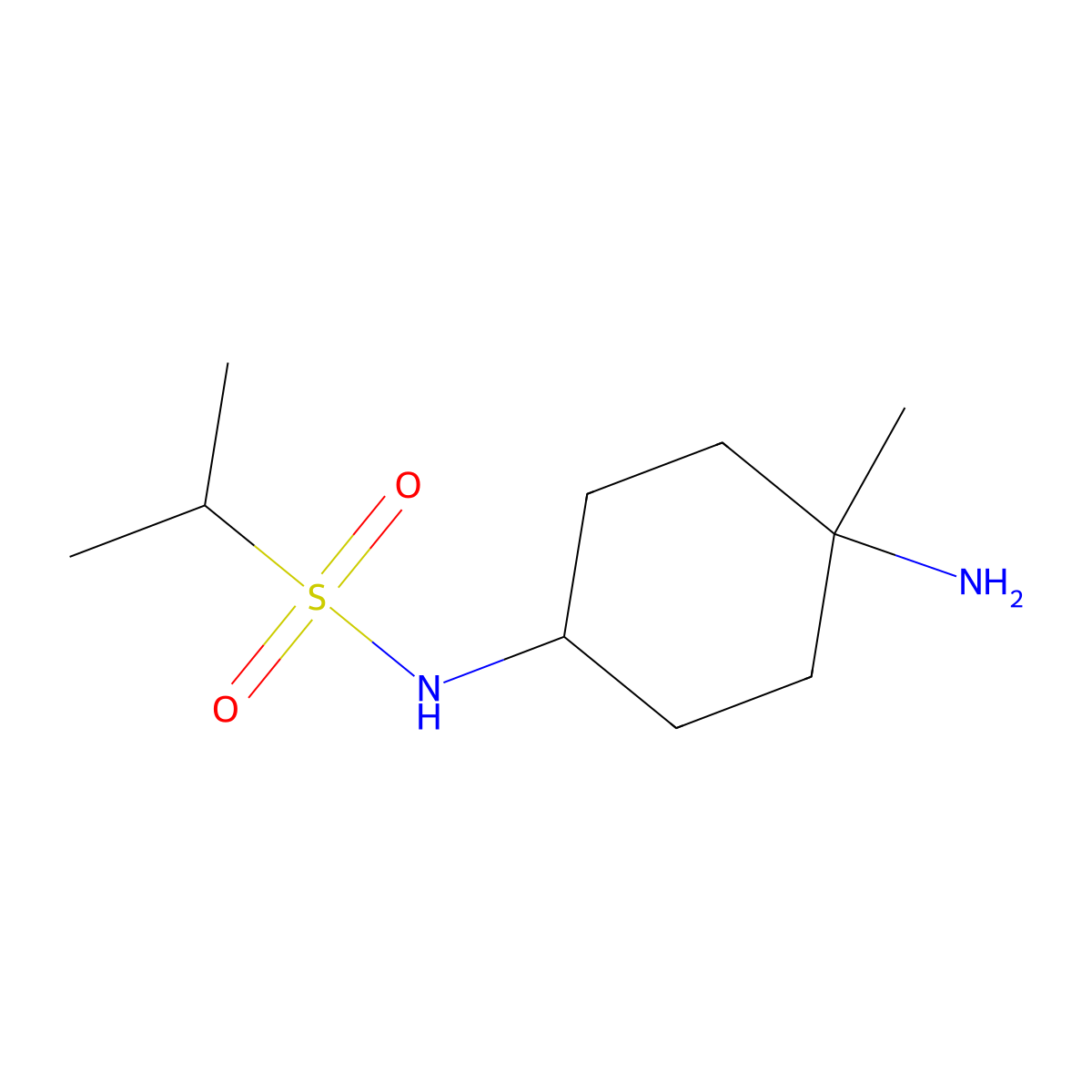 N-(4-amino-4-methylcyclohexyl)propane-2-sulfonamide molecular structure, CAS 2137687-96-6