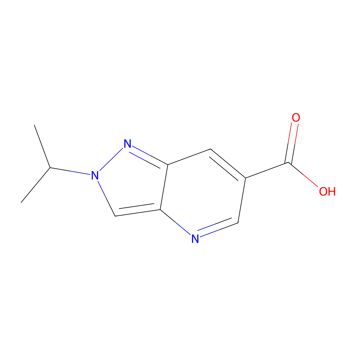 2-(propan-2-yl)-2H-pyrazolo[4,3-b]pyridine-6-carboxylicacid molecular structure, CAS 2137688-83-4