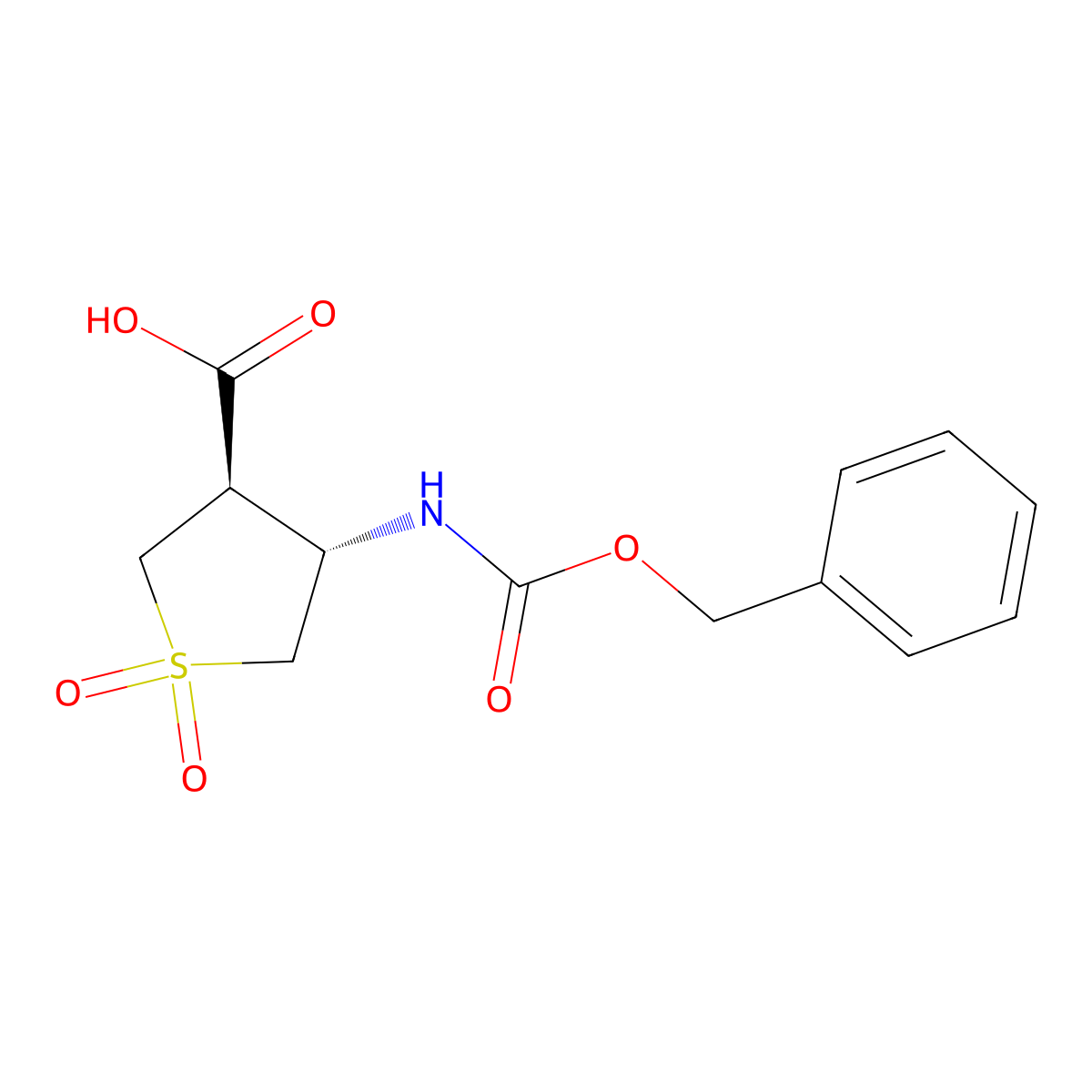 rac-(3R,4S)-4-{[(benzyloxy)carbonyl]amino}-1,1-dioxo-1lambda6-thiolane-3-carboxylic acid molecular structure, CAS 2137689-28-0