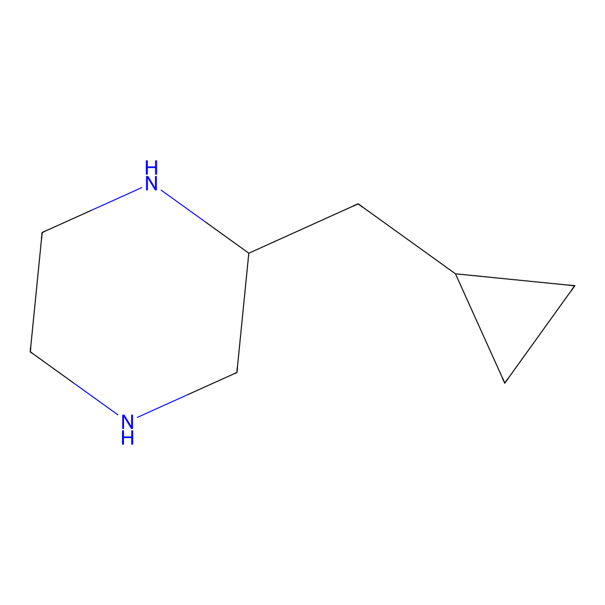 2-(Cyclopropylmethyl)piperazine molecular structure, CAS 2137690-05-0