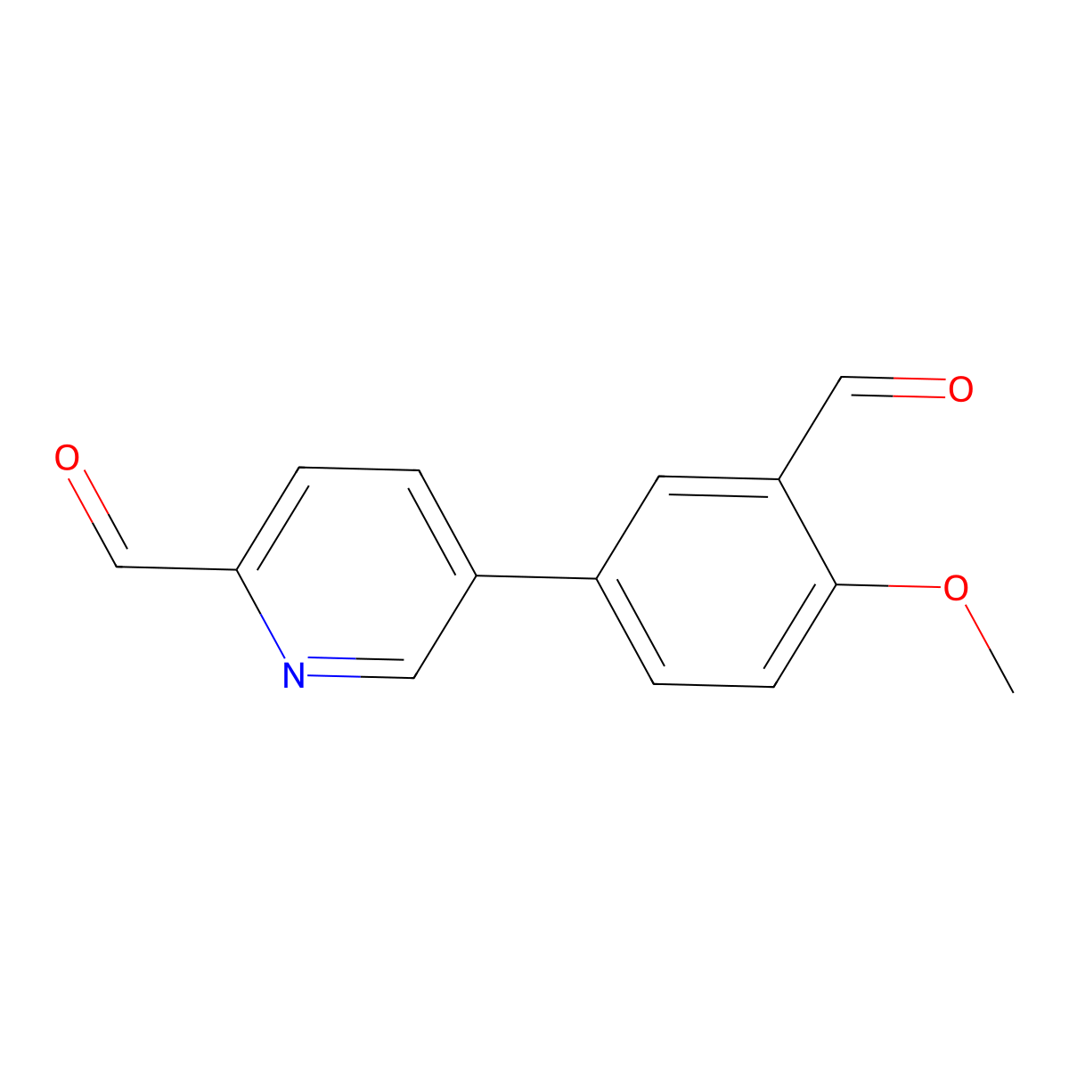 5-(3-Formyl-4-methoxyphenyl)pyridine-2-carbaldehyde molecular structure, CAS 2137690-33-4