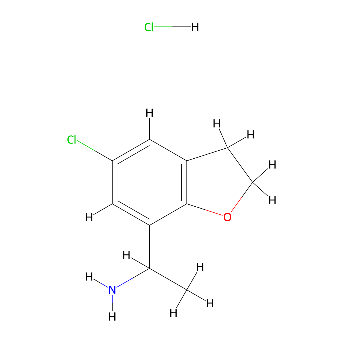 1-(5-Chloro-2,3-dihydro-1-benzofuran-7-yl)ethan-1-amine hydrochloride molecular structure, CAS 2137690-77-6