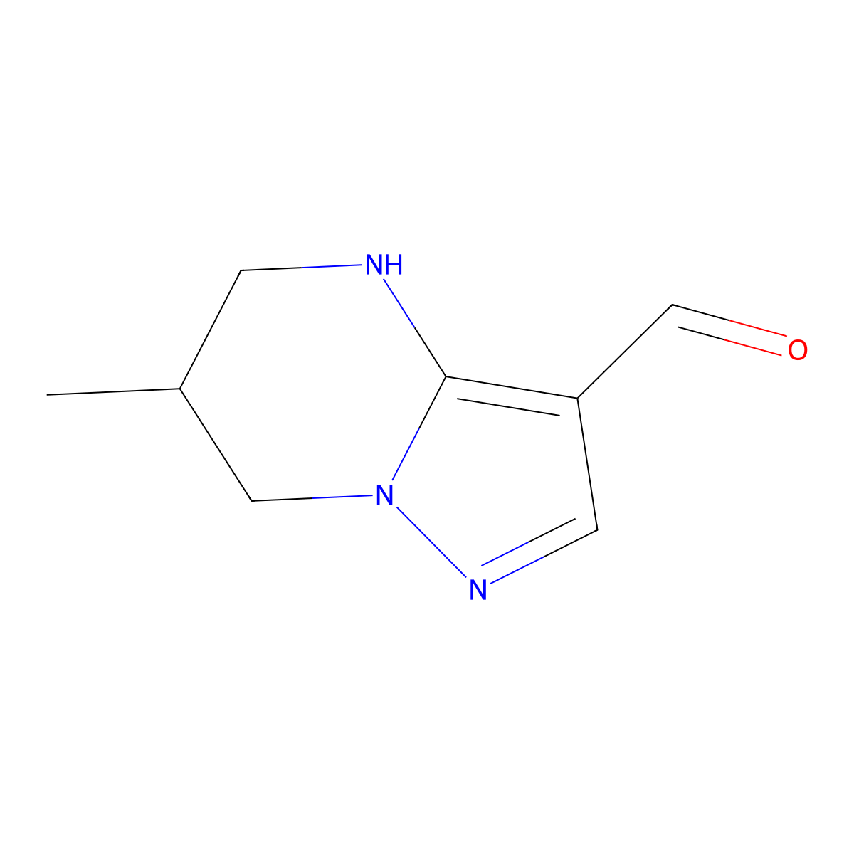 6-methyl-4H,5H,6H,7H-pyrazolo[1,5-a]pyrimidine-3-carbaldehyde molecular structure, CAS 2137691-14-4