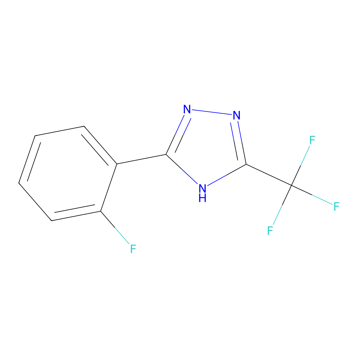 3-(2-fluorophenyl)-5-(trifluoromethyl)-4H-1,2,4-triazole molecular structure, CAS 2137691-41-7
