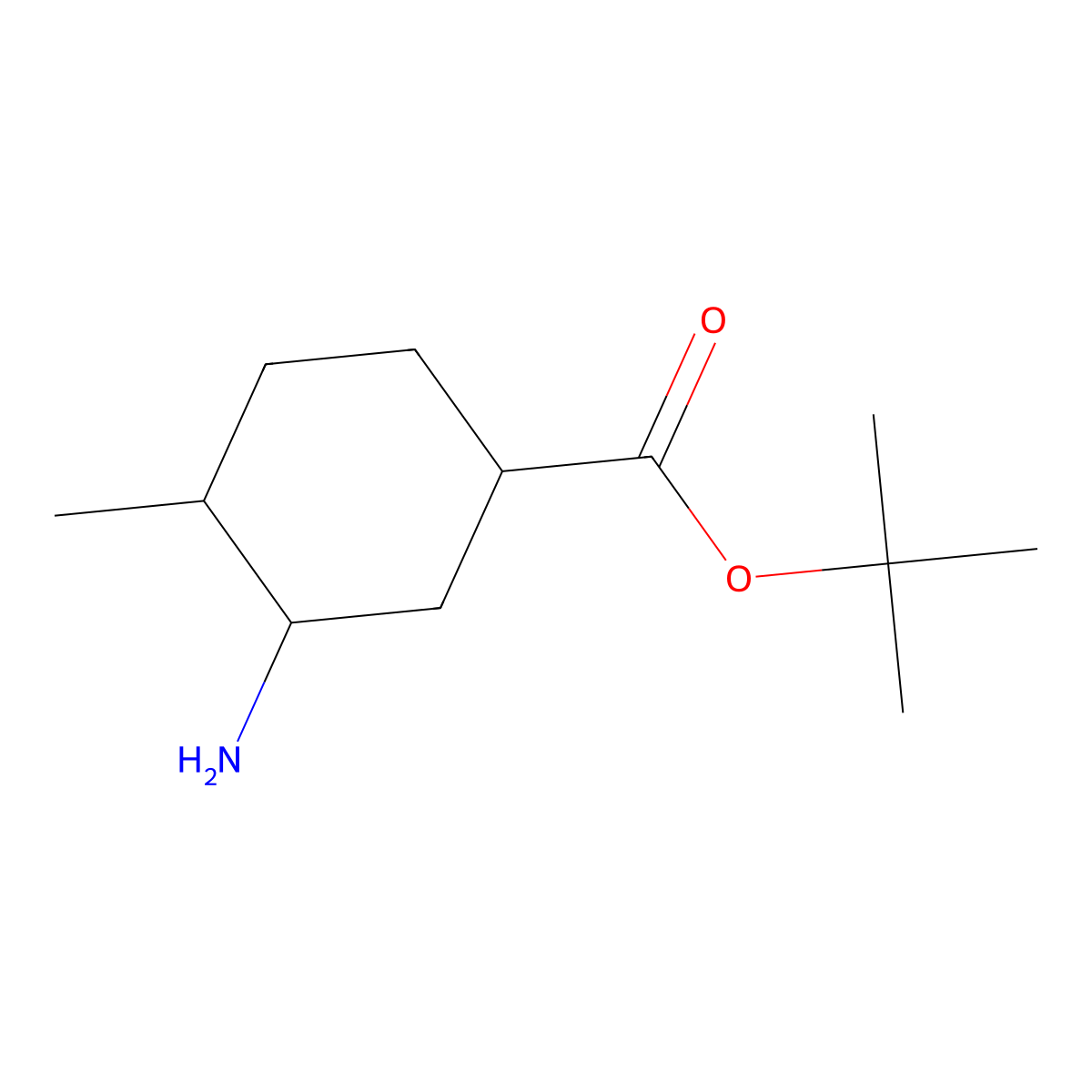 Tert-butyl 3-amino-4-methylcyclohexane-1-carboxylate molecular structure, CAS 2137691-90-6