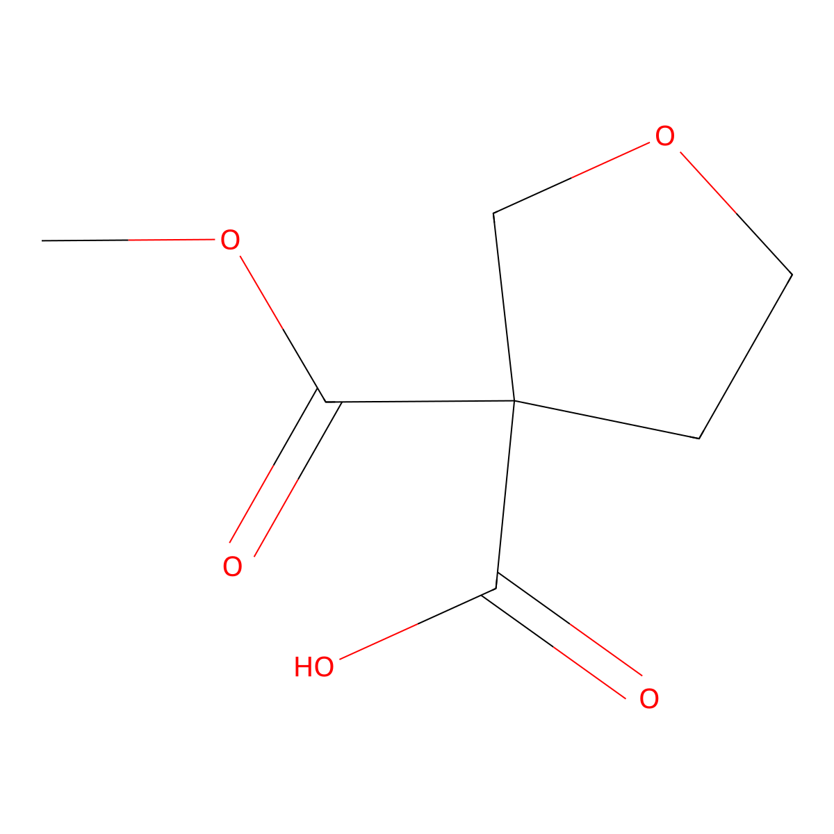 3-(Methoxycarbonyl)oxolane-3-carboxylic acid molecular structure, CAS 2137691-96-2