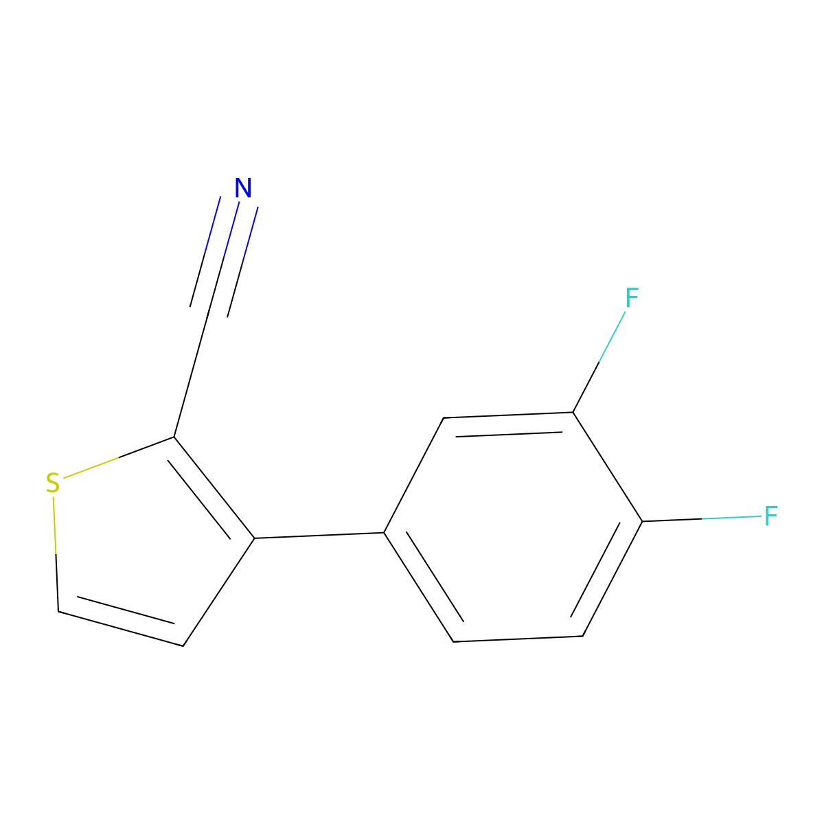 3-(3,4-Difluorophenyl)thiophene-2-carbonitrile molecular structure, CAS 2137692-66-9