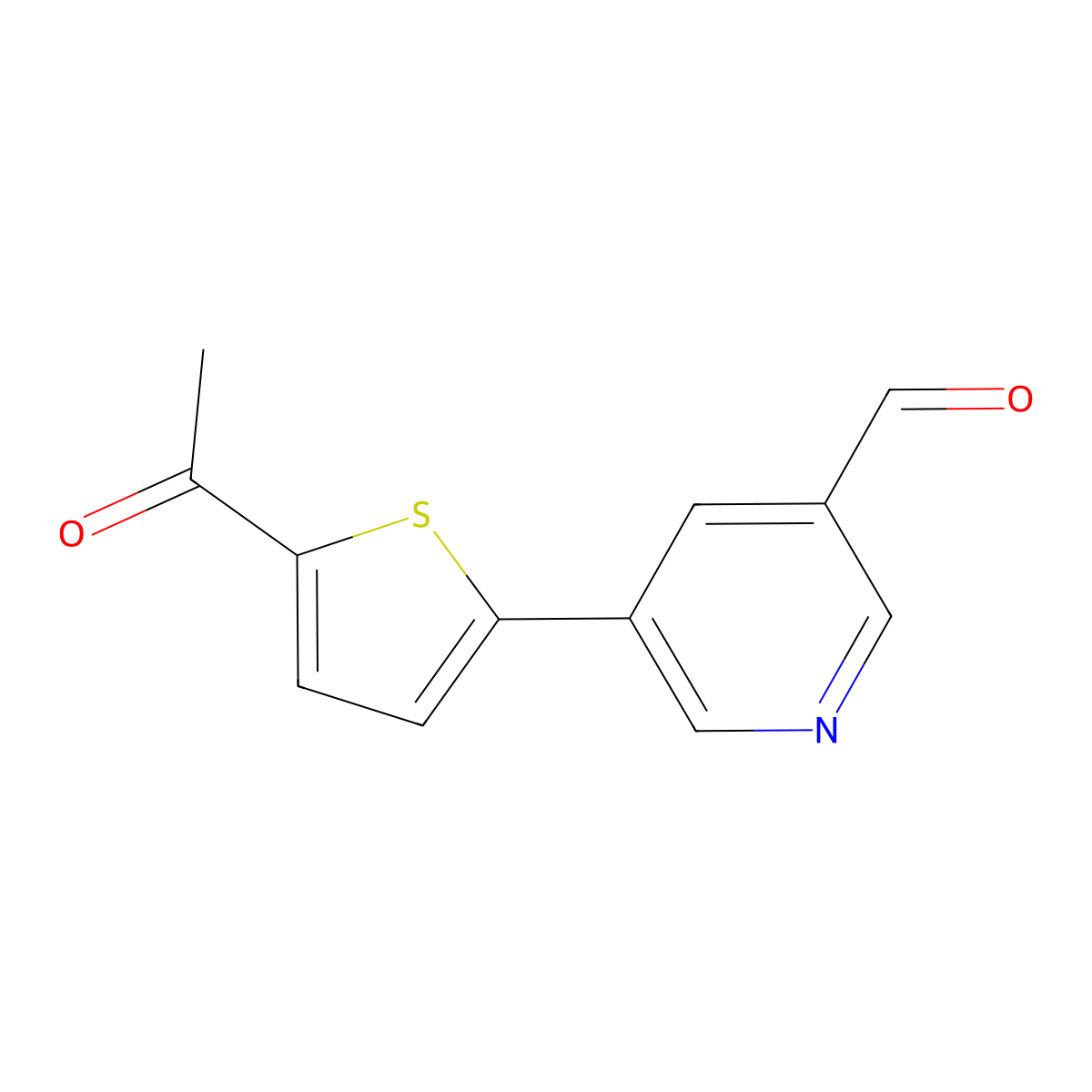 5-(5-Acetylthiophen-2-yl)pyridine-3-carbaldehyde molecular structure, CAS 2137692-70-5
