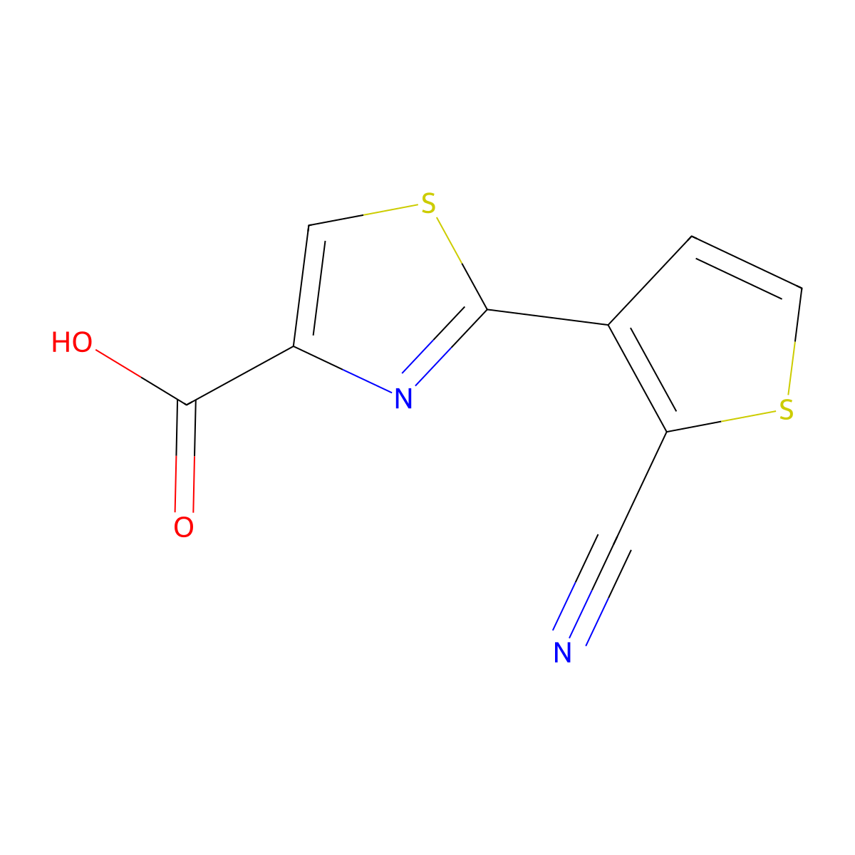2-(2-Cyanothiophen-3-yl)-1,3-thiazole-4-carboxylic acid molecular structure, CAS 2137693-25-3