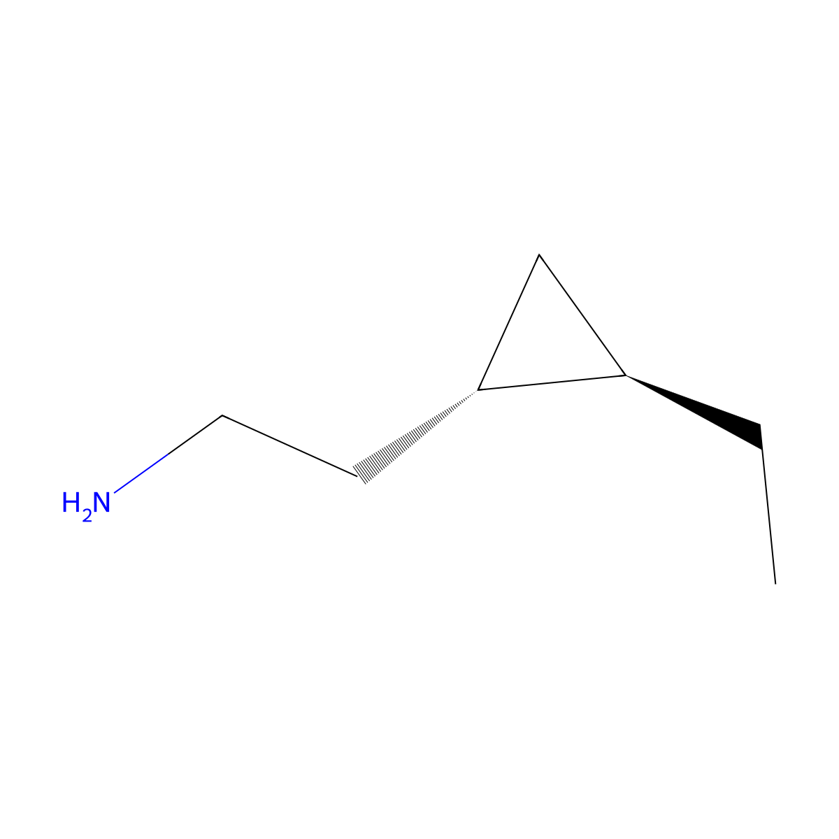 rac-2-[(1R,2S)-2-ethylcyclopropyl]ethan-1-amine molecular structure, CAS 2137693-84-4