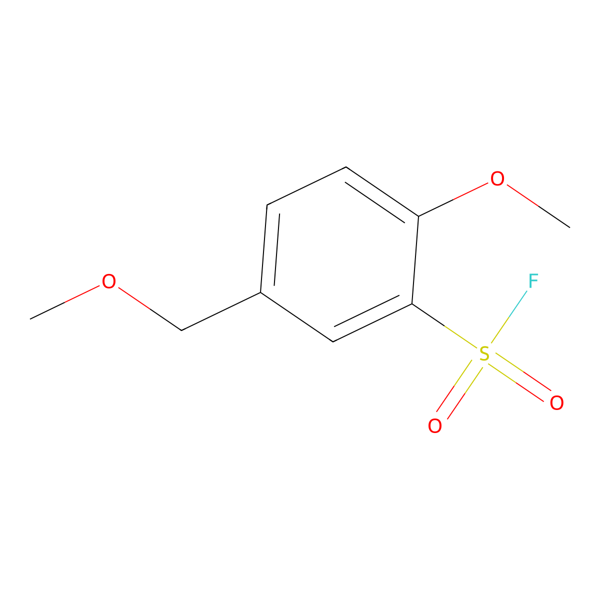 2-Methoxy-5-(methoxymethyl)benzene-1-sulfonyl fluoride molecular structure, CAS 2137695-51-1