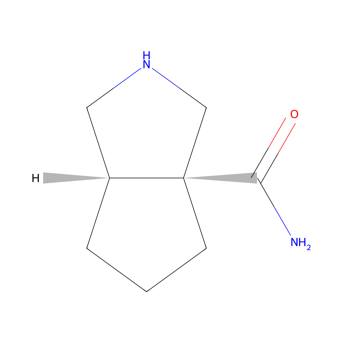 rac-(3aR,6aR)-octahydrocyclopenta(c)pyrrole-3a-carboxamide molecular structure, CAS 2137695-56-6
