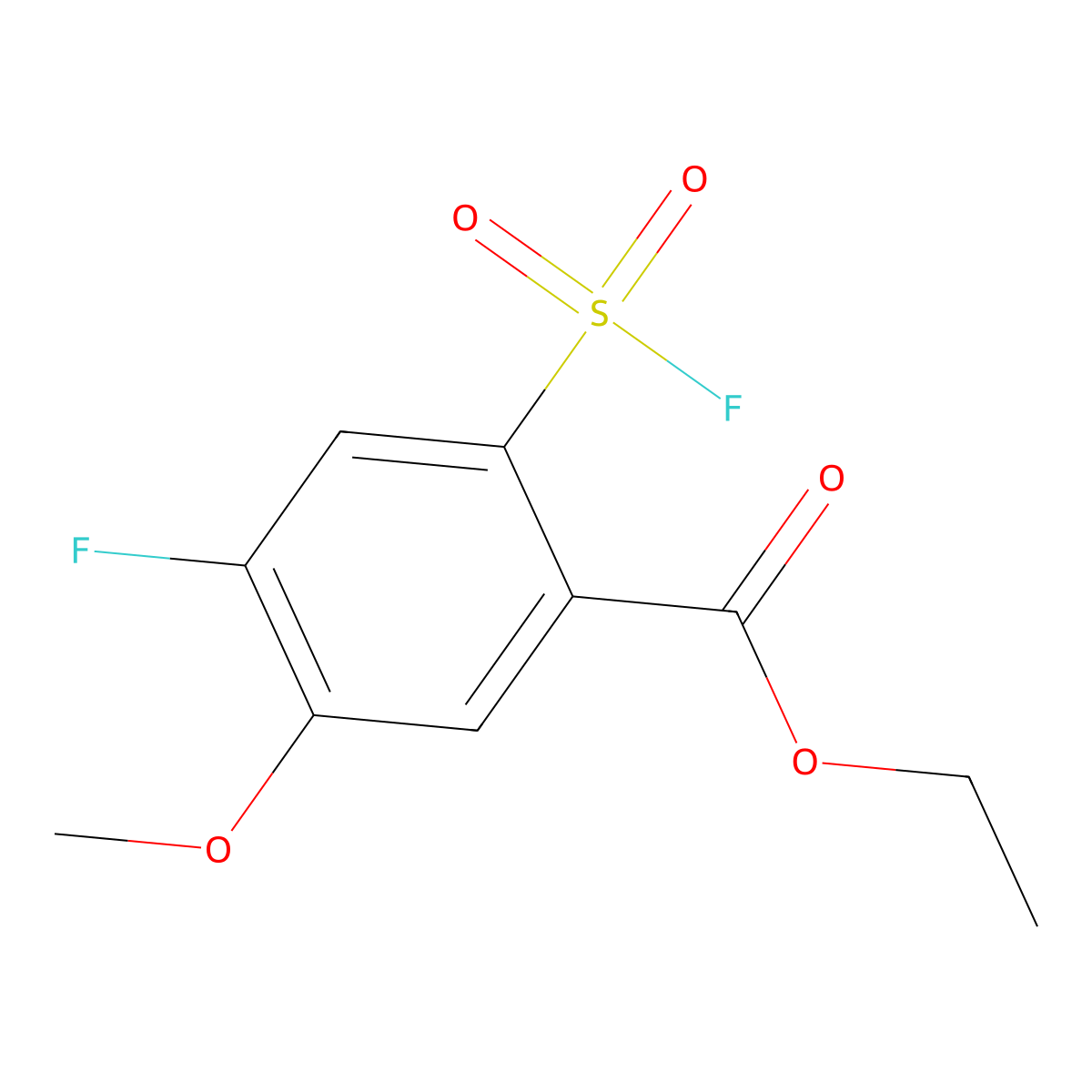 Ethyl 4-fluoro-2-(fluorosulfonyl)-5-methoxybenzoate molecular structure, CAS 2137696-05-8