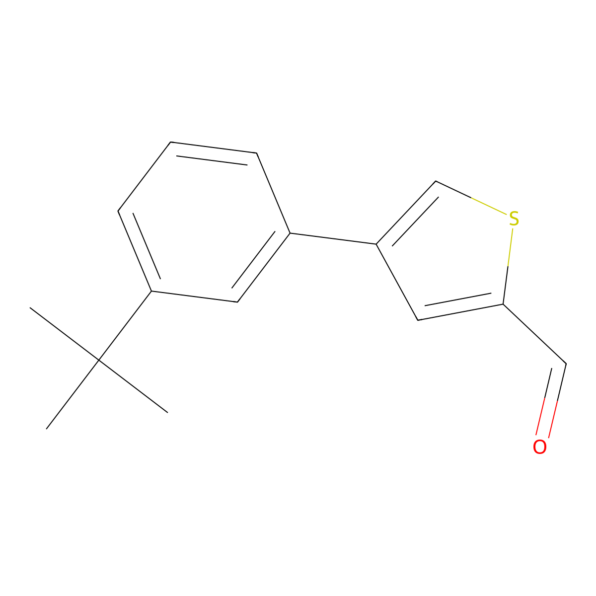 4-(3-Tert-butylphenyl)thiophene-2-carbaldehyde molecular structure, CAS 2137696-26-3