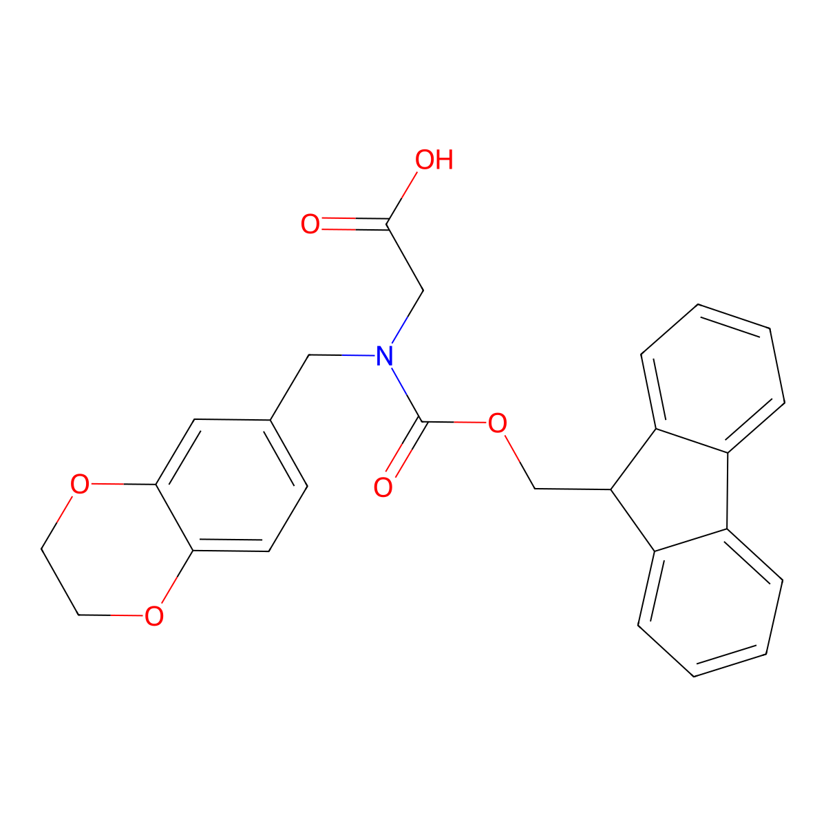 2-{[(2,3-dihydro-1,4-benzodioxin-6-yl)methyl]({[(9H-fluoren-9-yl)methoxy]carbonyl})amino}acetic acid molecular structure, CAS 2137696-52-5