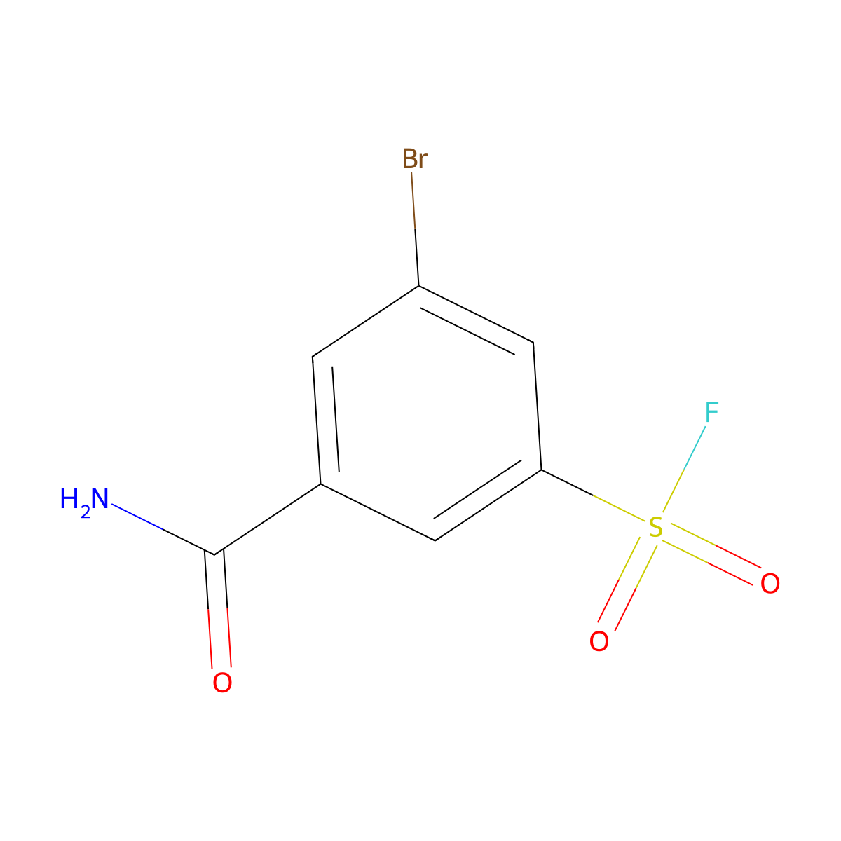 3-Bromo-5-carbamoylbenzene-1-sulfonyl fluoride molecular structure, CAS 2137698-71-4
