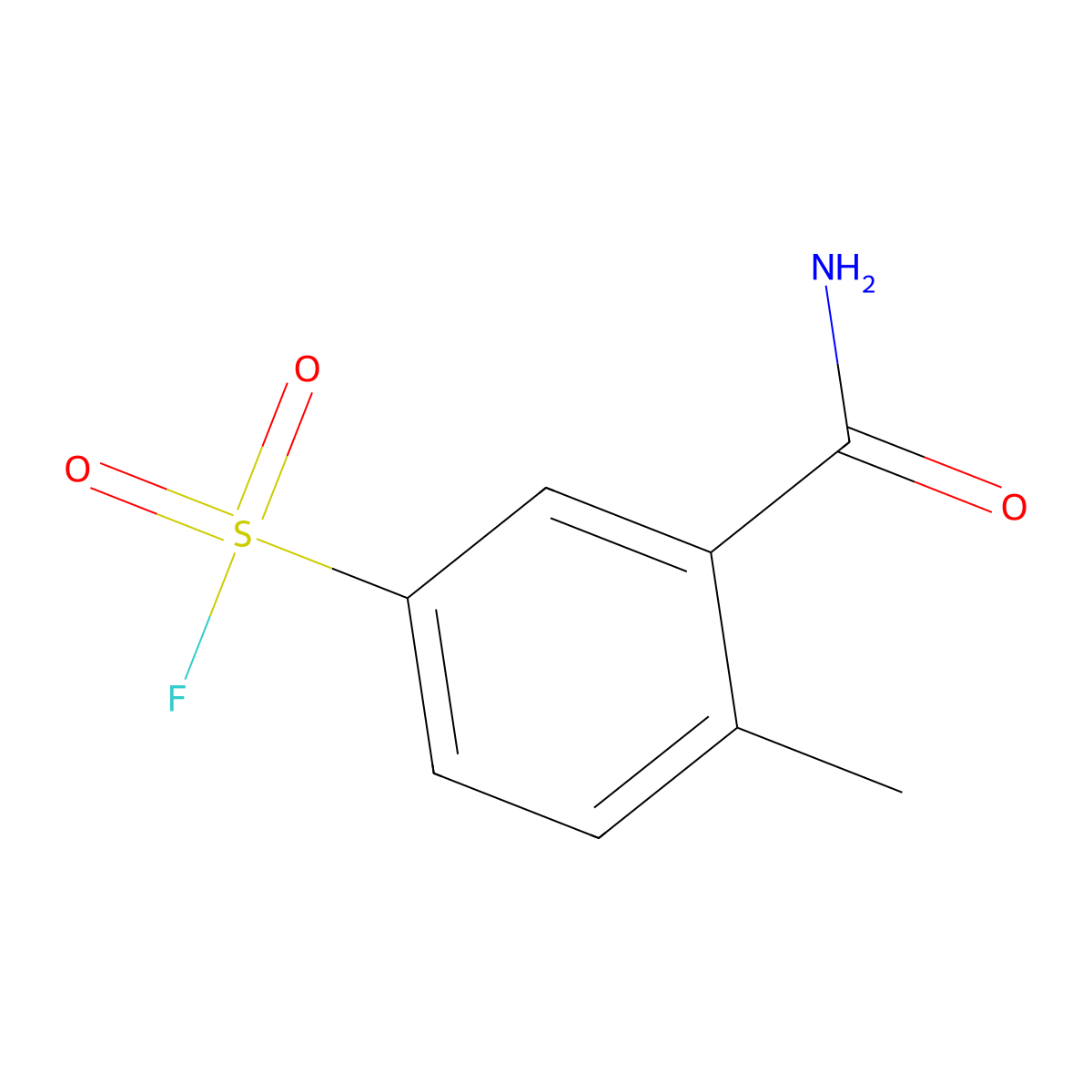 3-Carbamoyl-4-methylbenzene-1-sulfonyl fluoride molecular structure, CAS 2137699-03-5