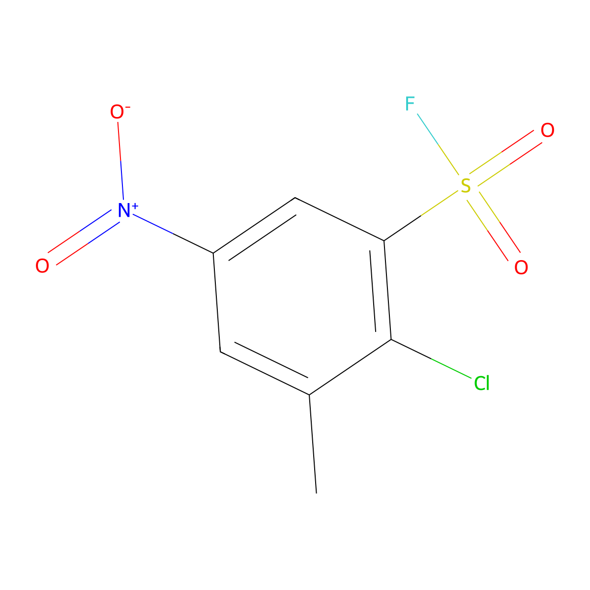 2-Chloro-3-methyl-5-nitrobenzene-1-sulfonyl fluoride molecular structure, CAS 2137699-10-4